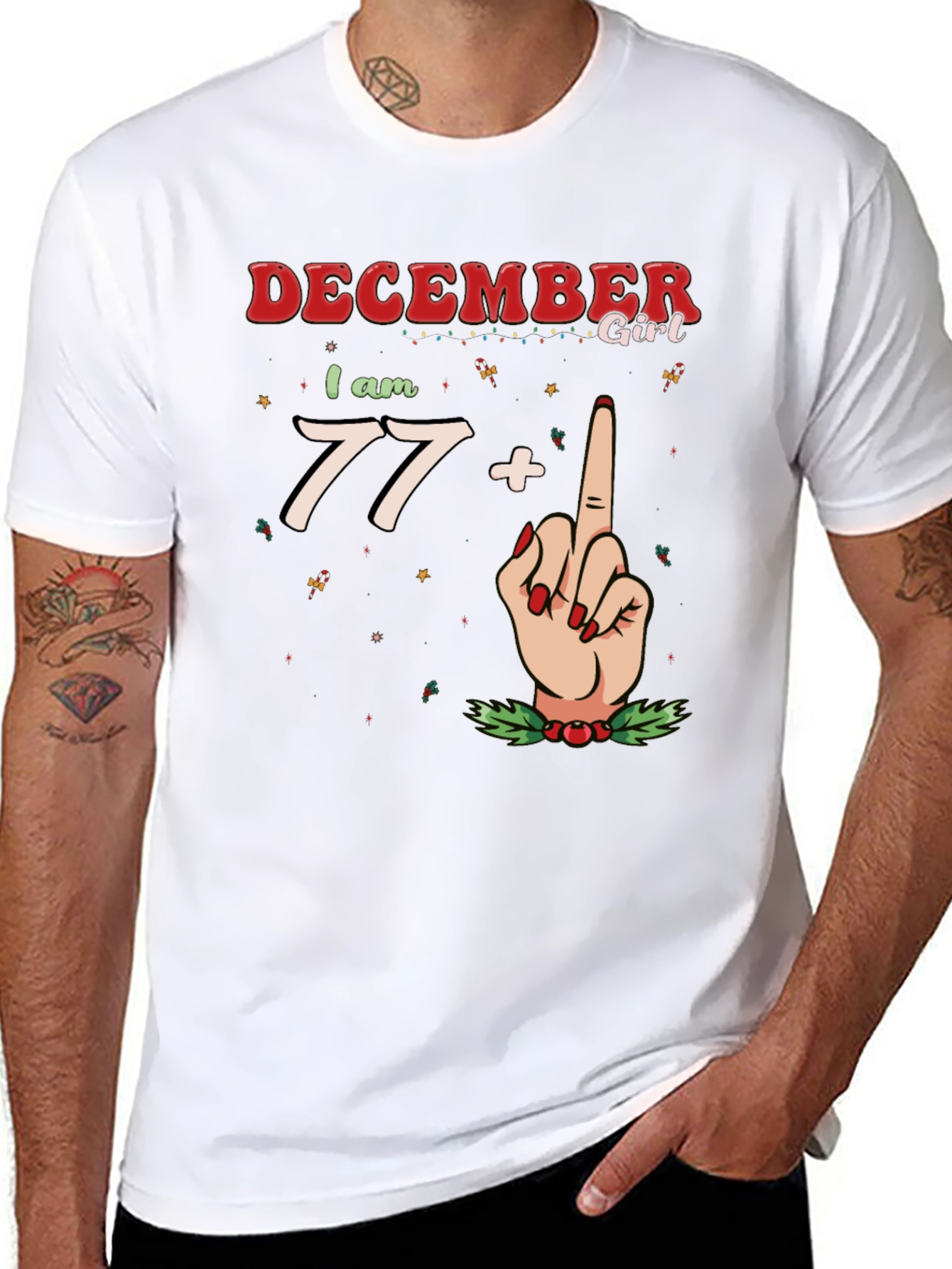 December Girl 77+ Middle Finger Graphic Tee