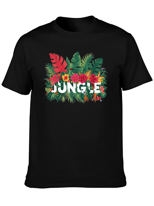 Jungle Graphic Print Black T-Shirt