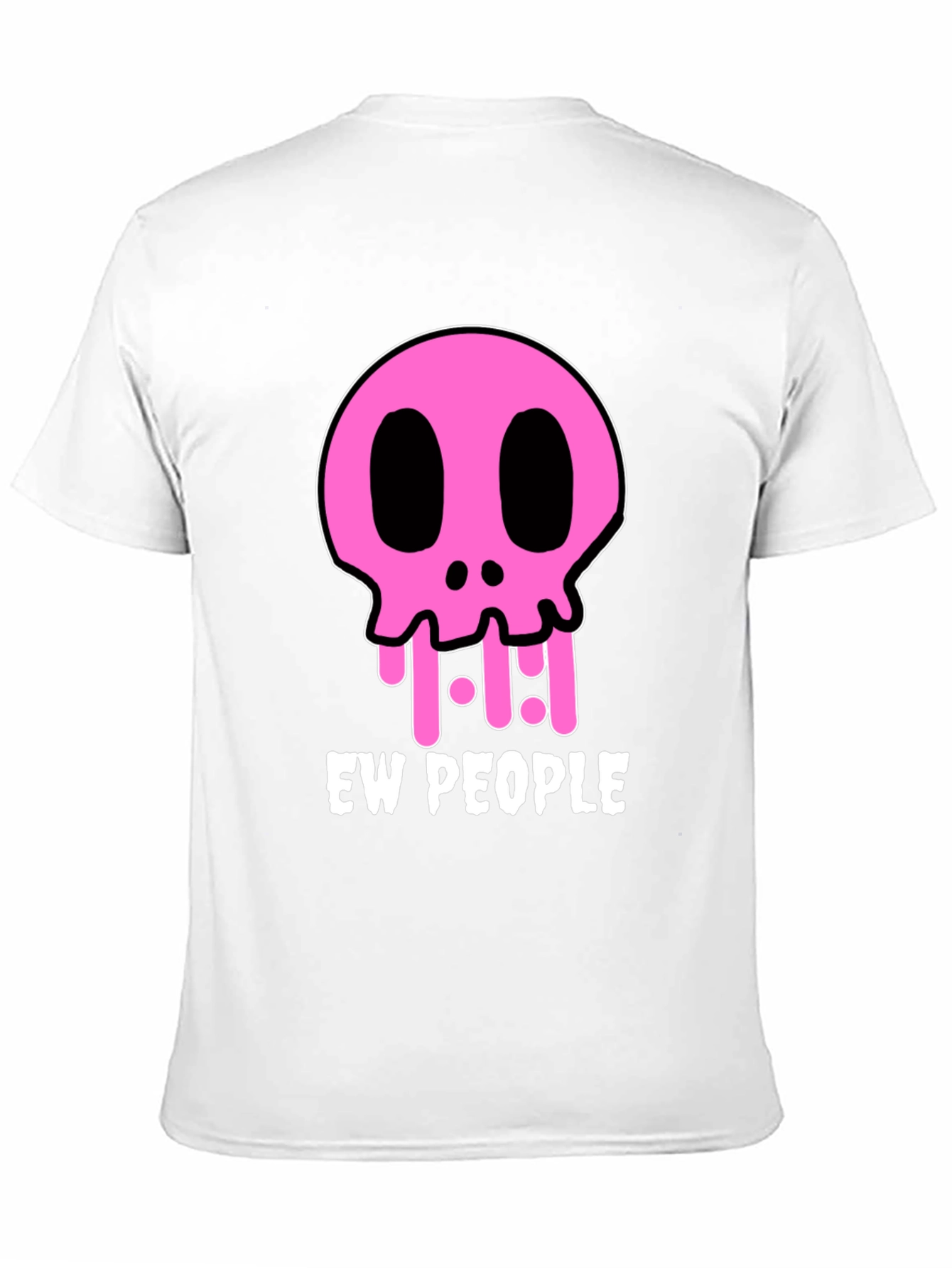Ew People Graphic Tee - Pink Skull Black T-Shirt