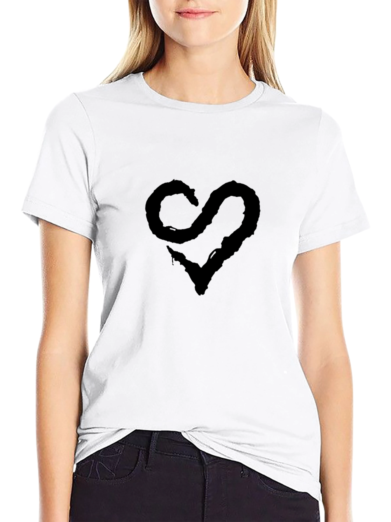 Black Heart Graphic Tee - Casual Style