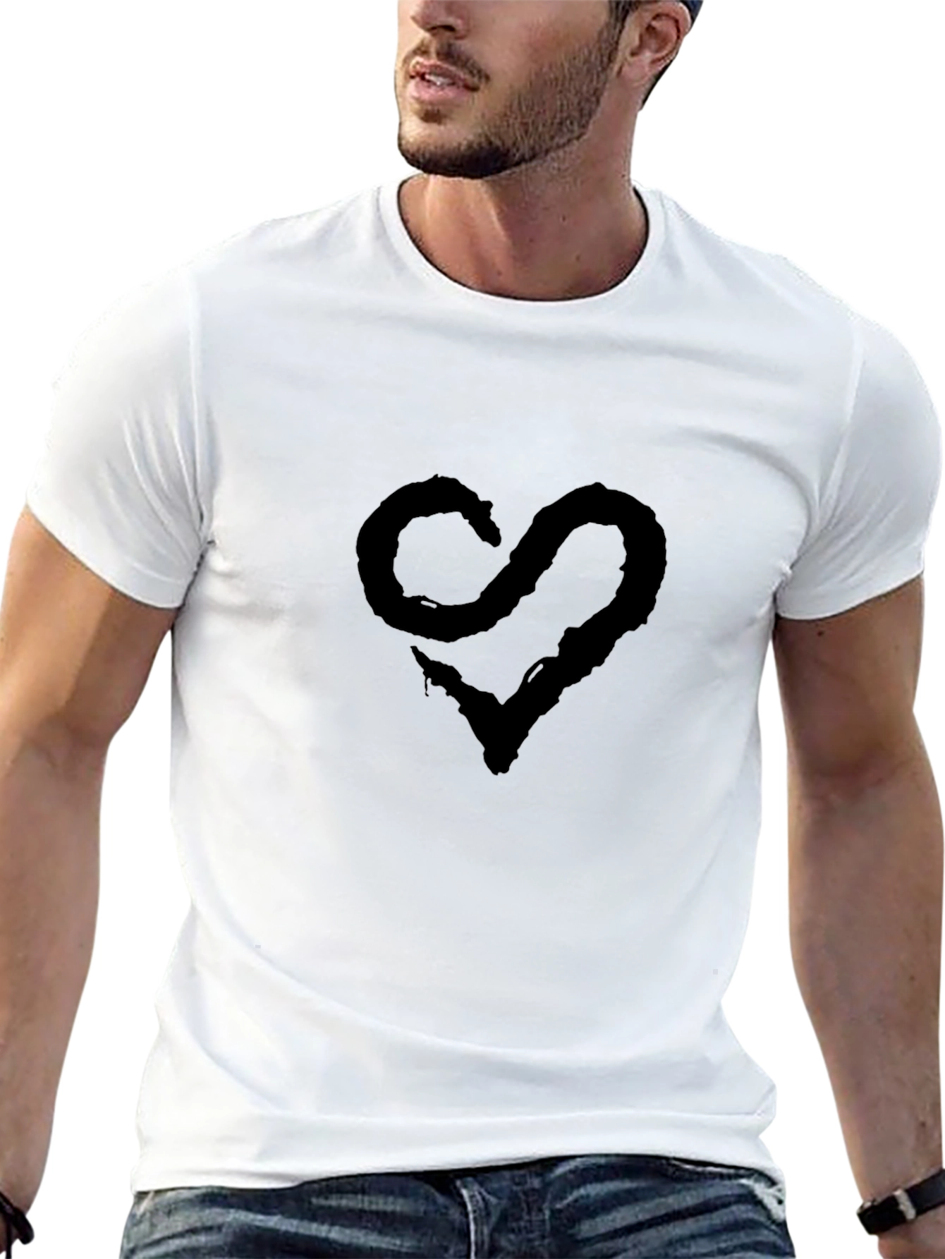 Black Heart Graphic Tee - Casual Style