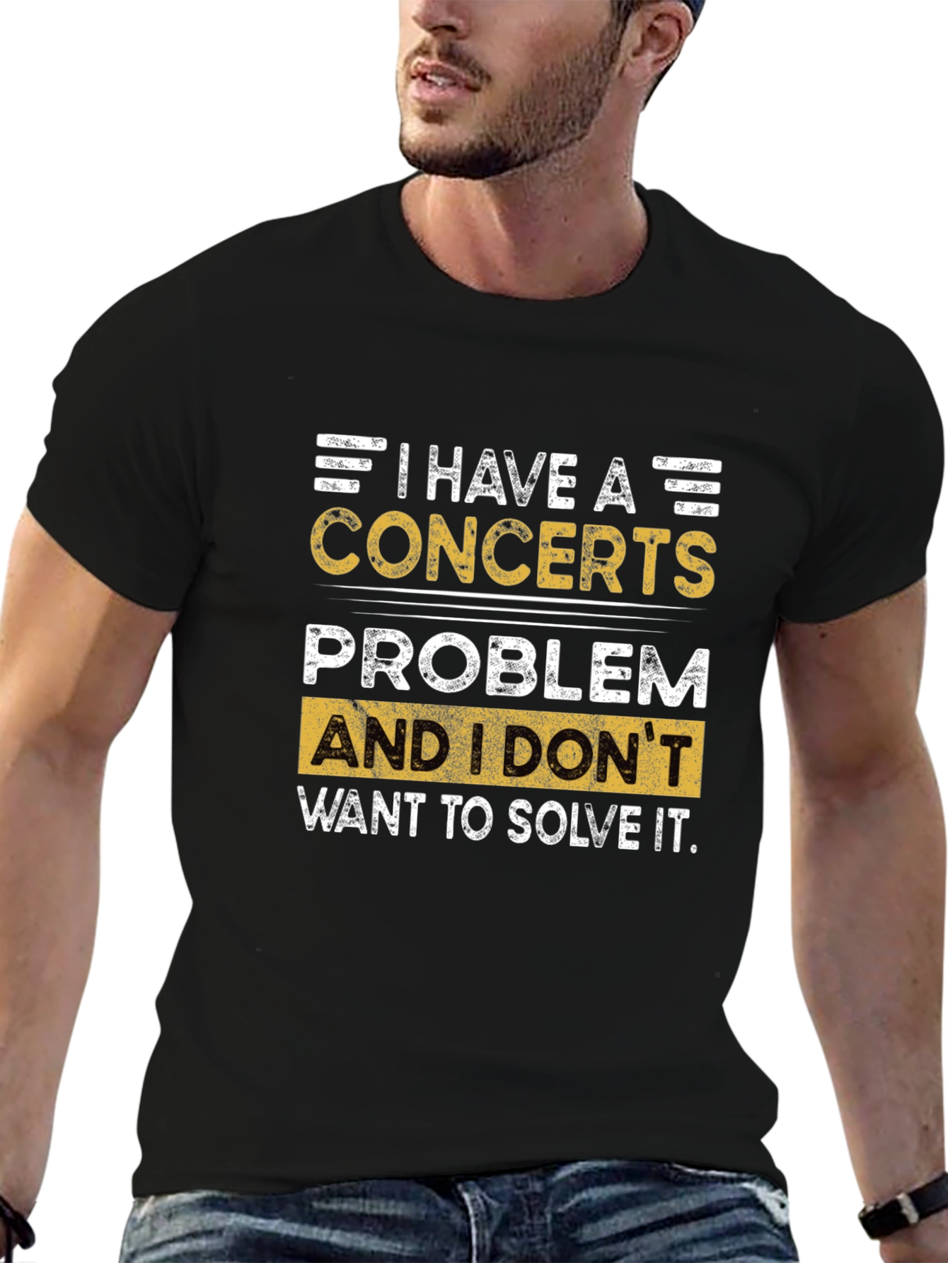 Concerts Problem Graphic T-Shirt - Black