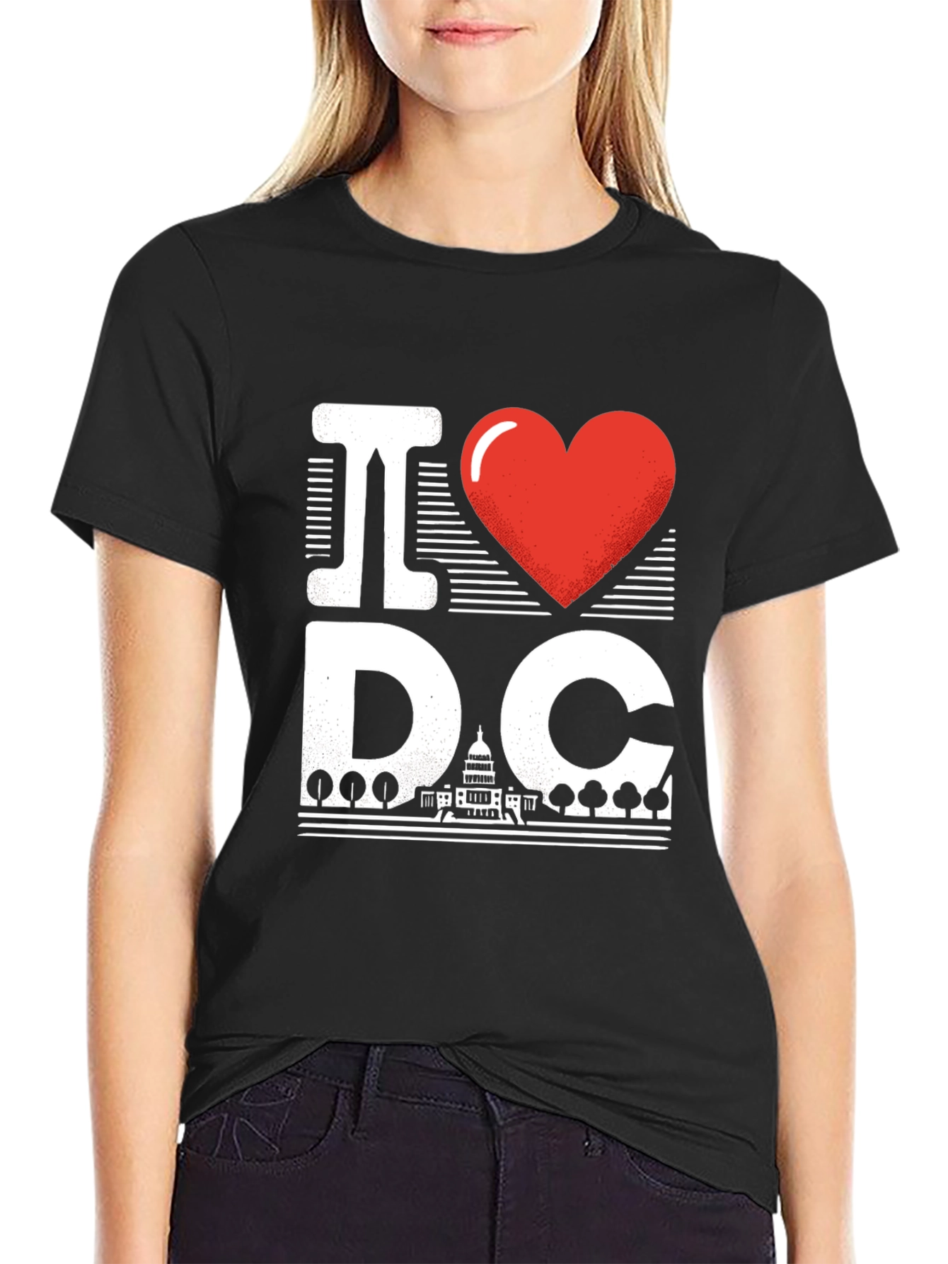 I Love DC Graphic T-Shirt - Unisex Black Tee