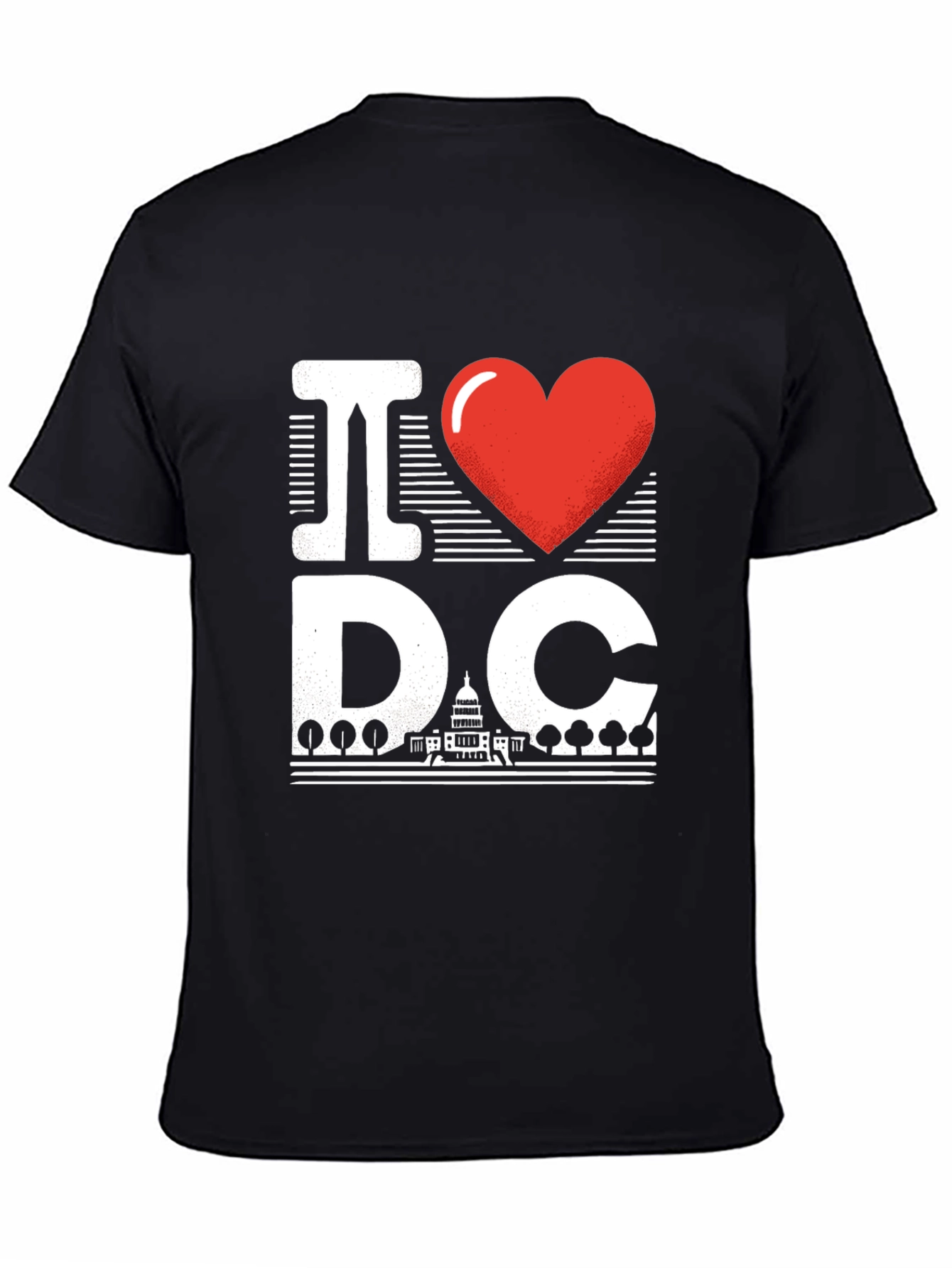 I Love DC Graphic T-Shirt - Unisex Black Tee