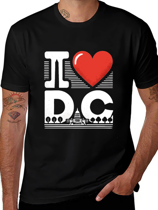 I Love DC Graphic T-Shirt - Unisex Black Tee