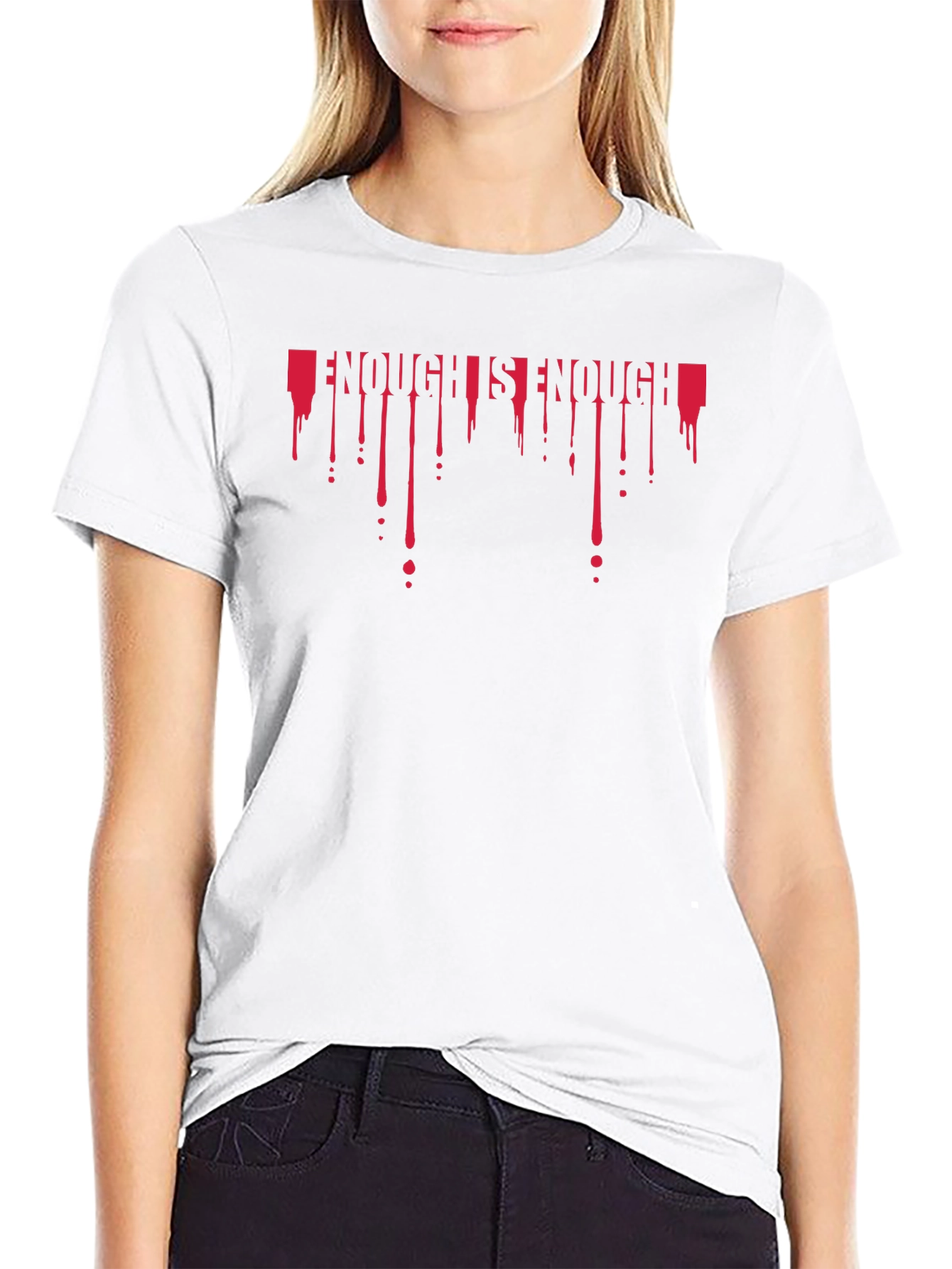 Enough Is Enough Black Graphic Tee