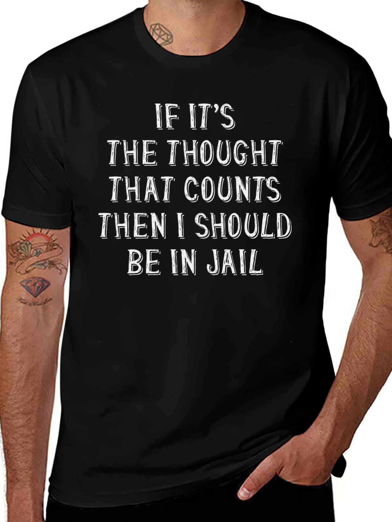 Thought That Counts Graphic Tee - Humor Shirt