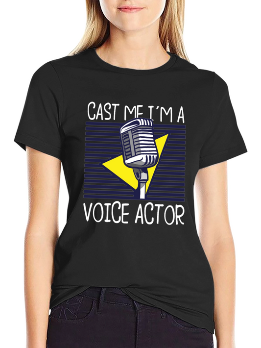 Cast Me Im A Voice Actor Graphic Tee - Black