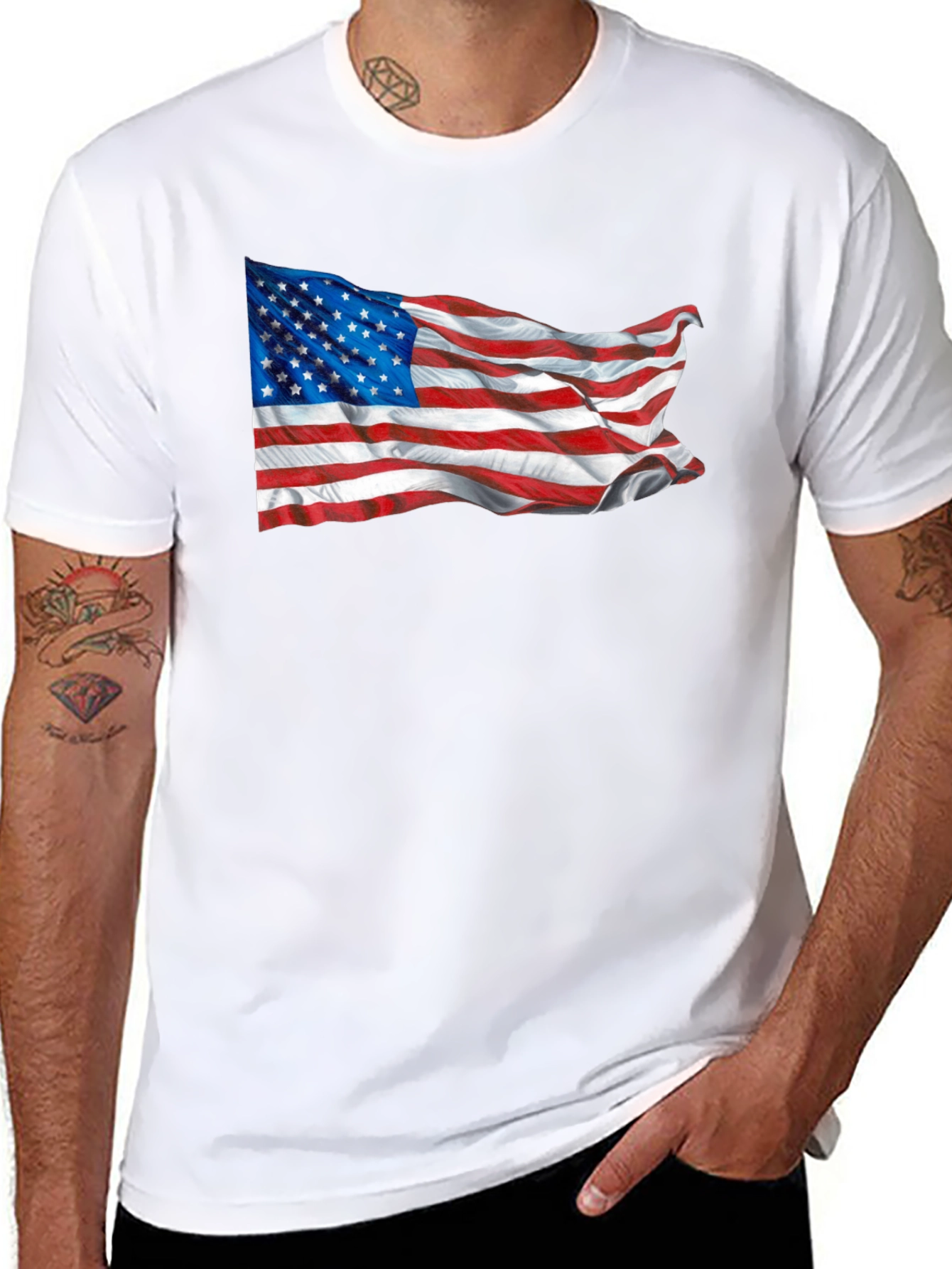 American Flag Black T-Shirt