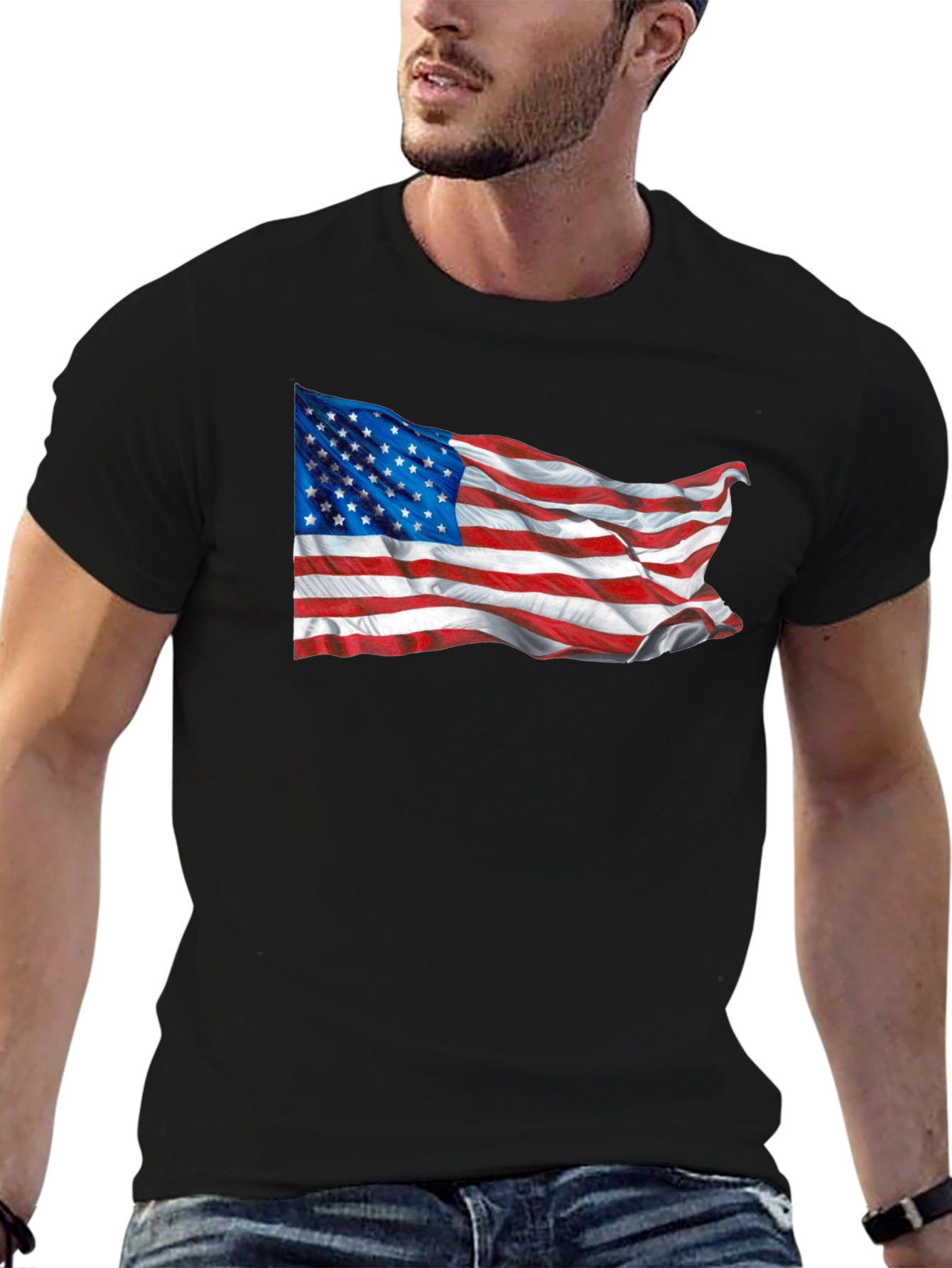 American Flag Black T-Shirt