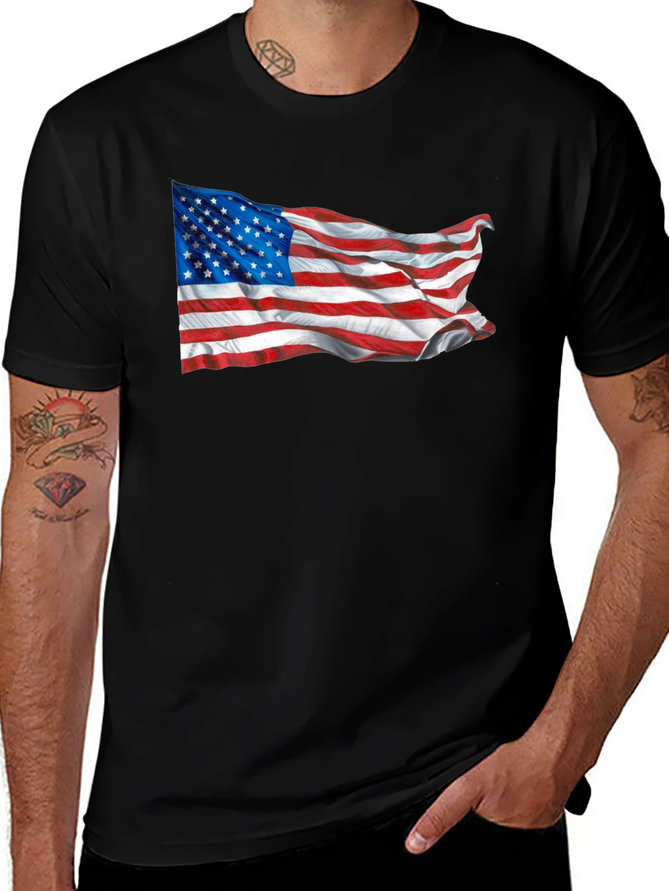 American Flag Black T-Shirt