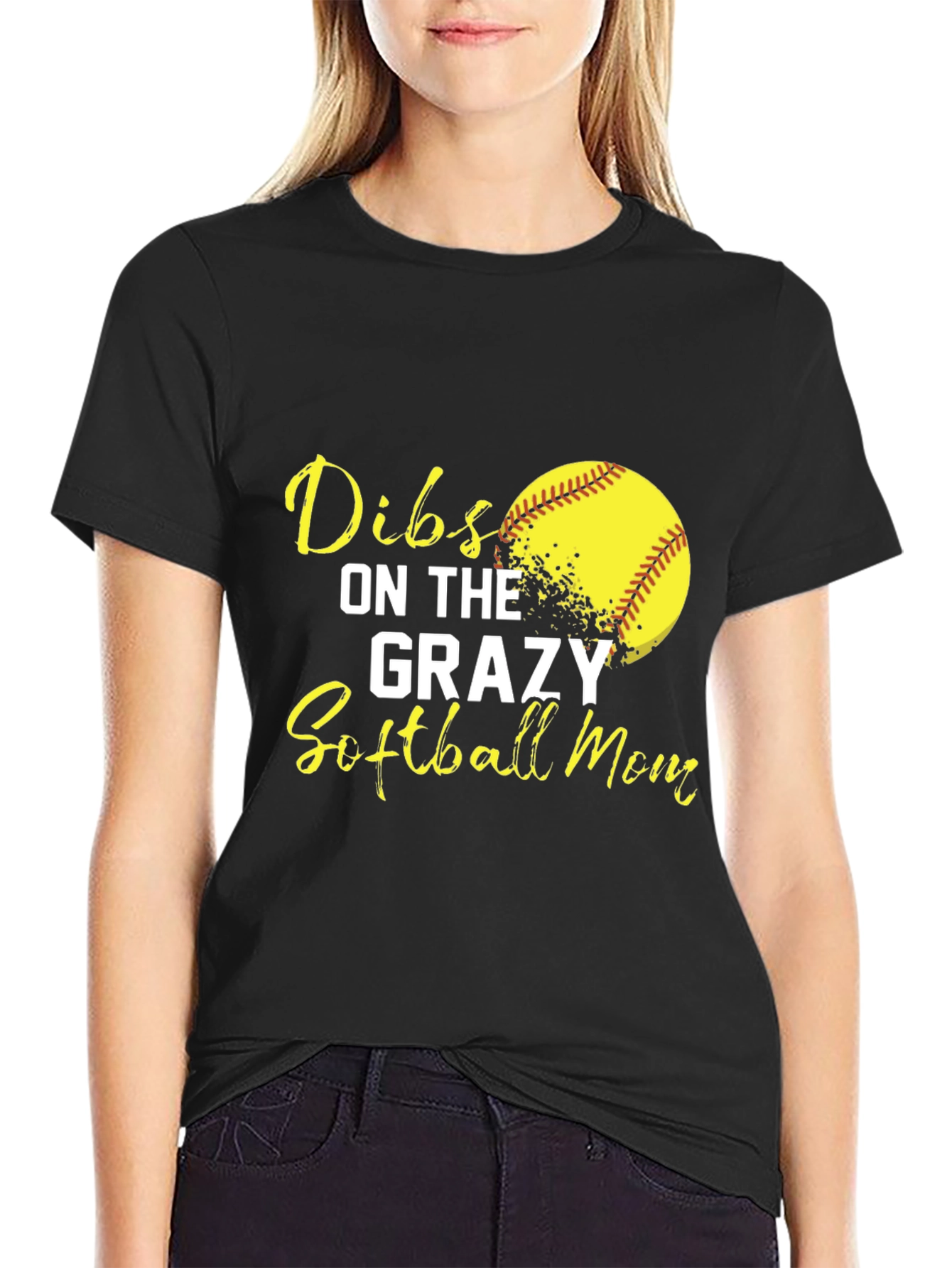 Dibs on the Crazy Softball Mom Graphic T-Shirt