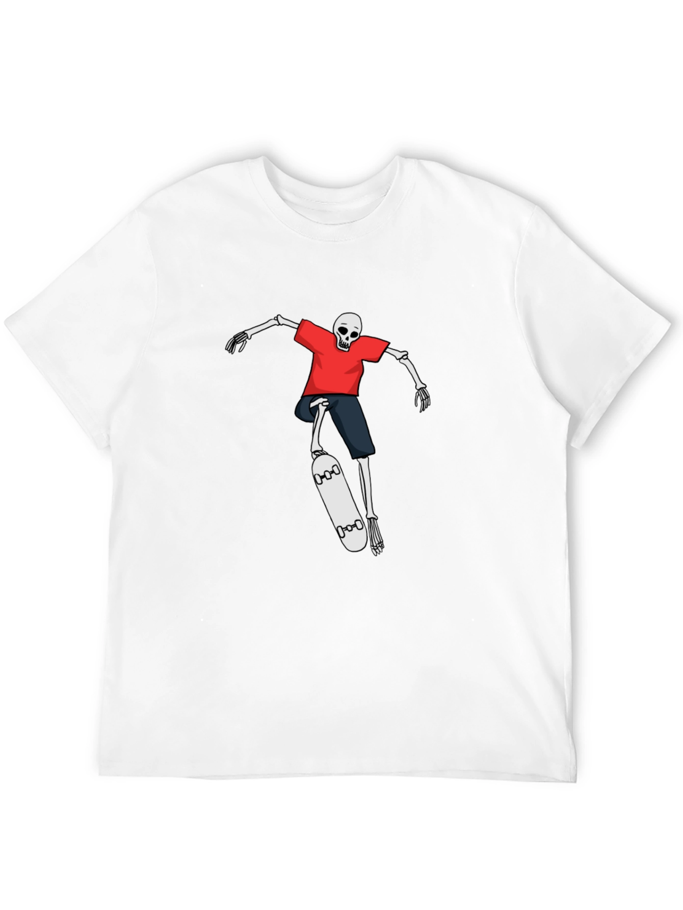 Skateboarding Skeleton Graphic Tee - Black T-Shirt