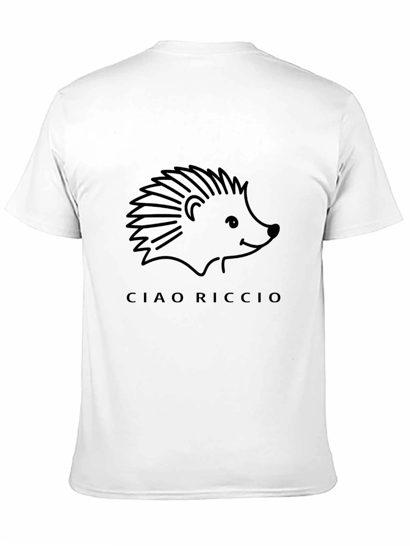 Ciao Riccio Hedgehog Graphic Tee - Stylish Black T-Shirt