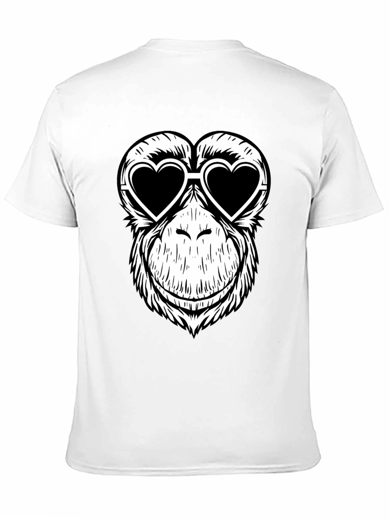 Monkey Love Heart Sunglasses Graphic Tee - Black