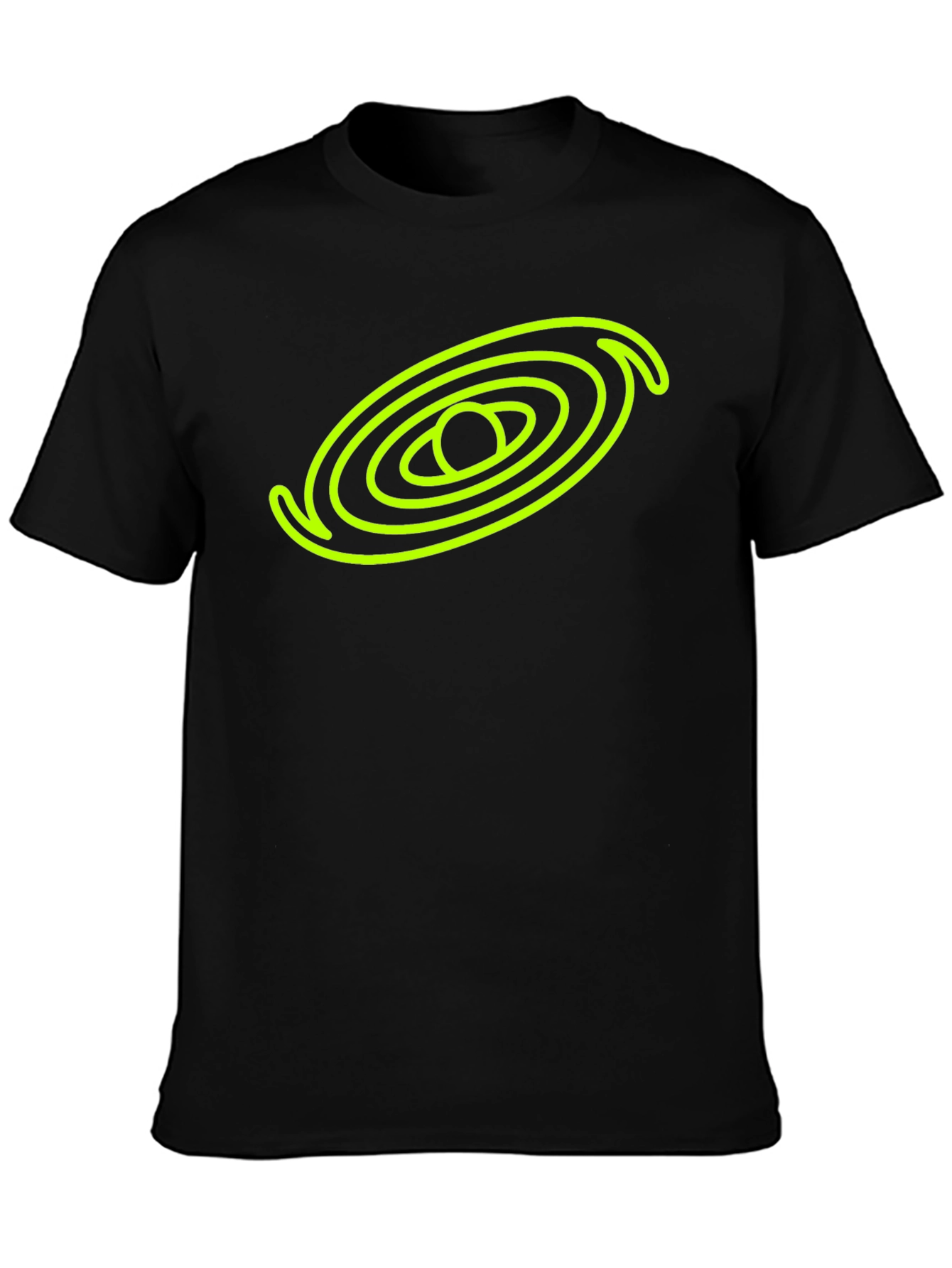 Black T-Shirt with Neon Galaxy Design