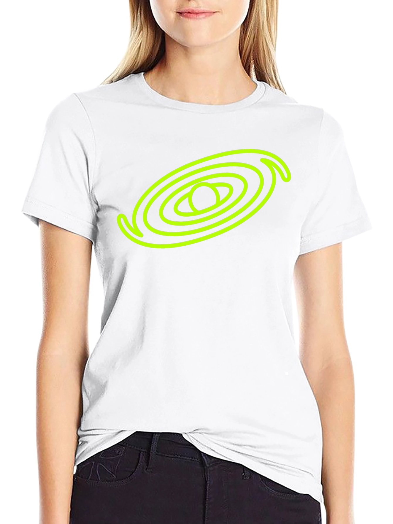 Black T-Shirt with Neon Galaxy Design