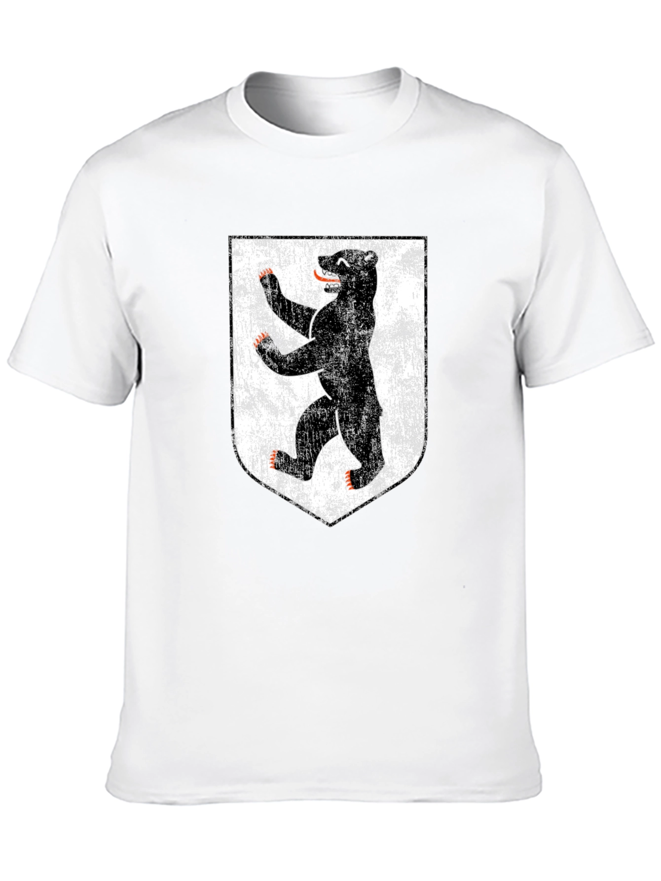 Berlin Bear Graphic T-Shirt - Distressed Shield Design