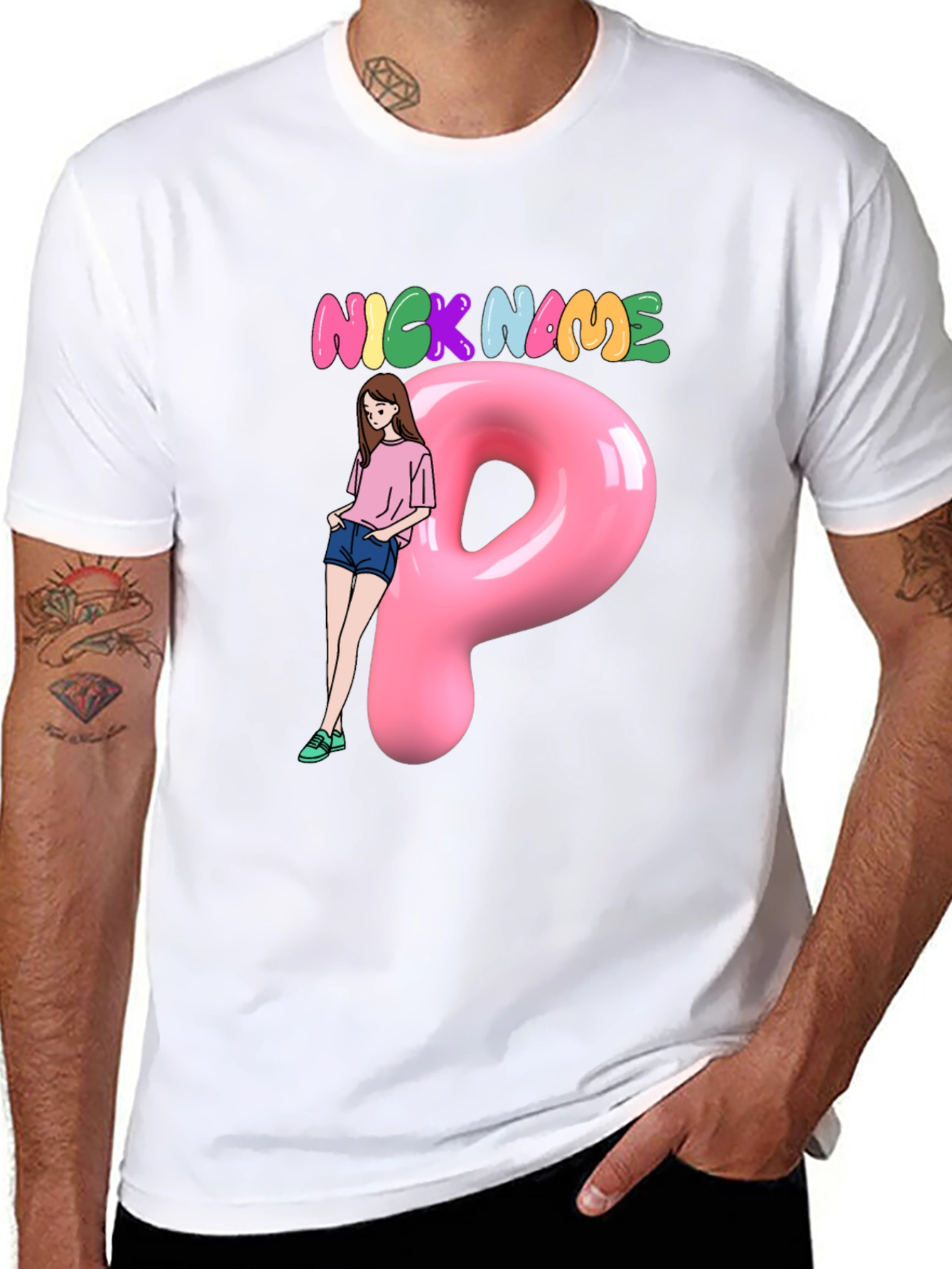 Nickname Fun Graphic Tee - Cool Letter P Design