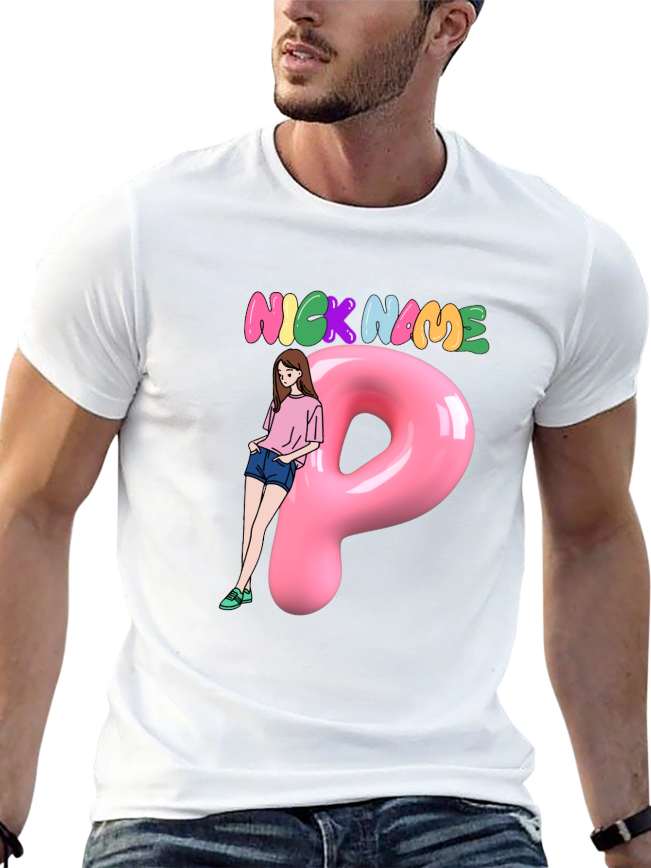 Nickname Fun Graphic Tee - Cool Letter P Design