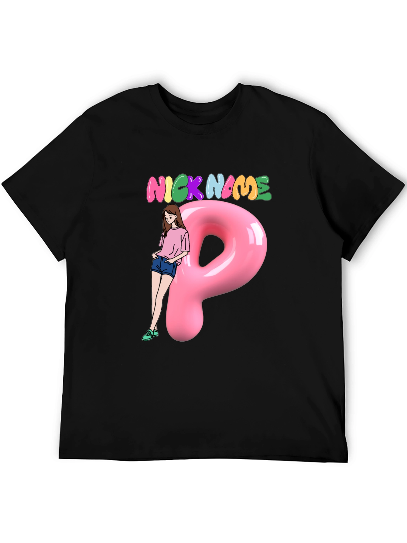 Nickname Fun Graphic Tee - Cool Letter P Design