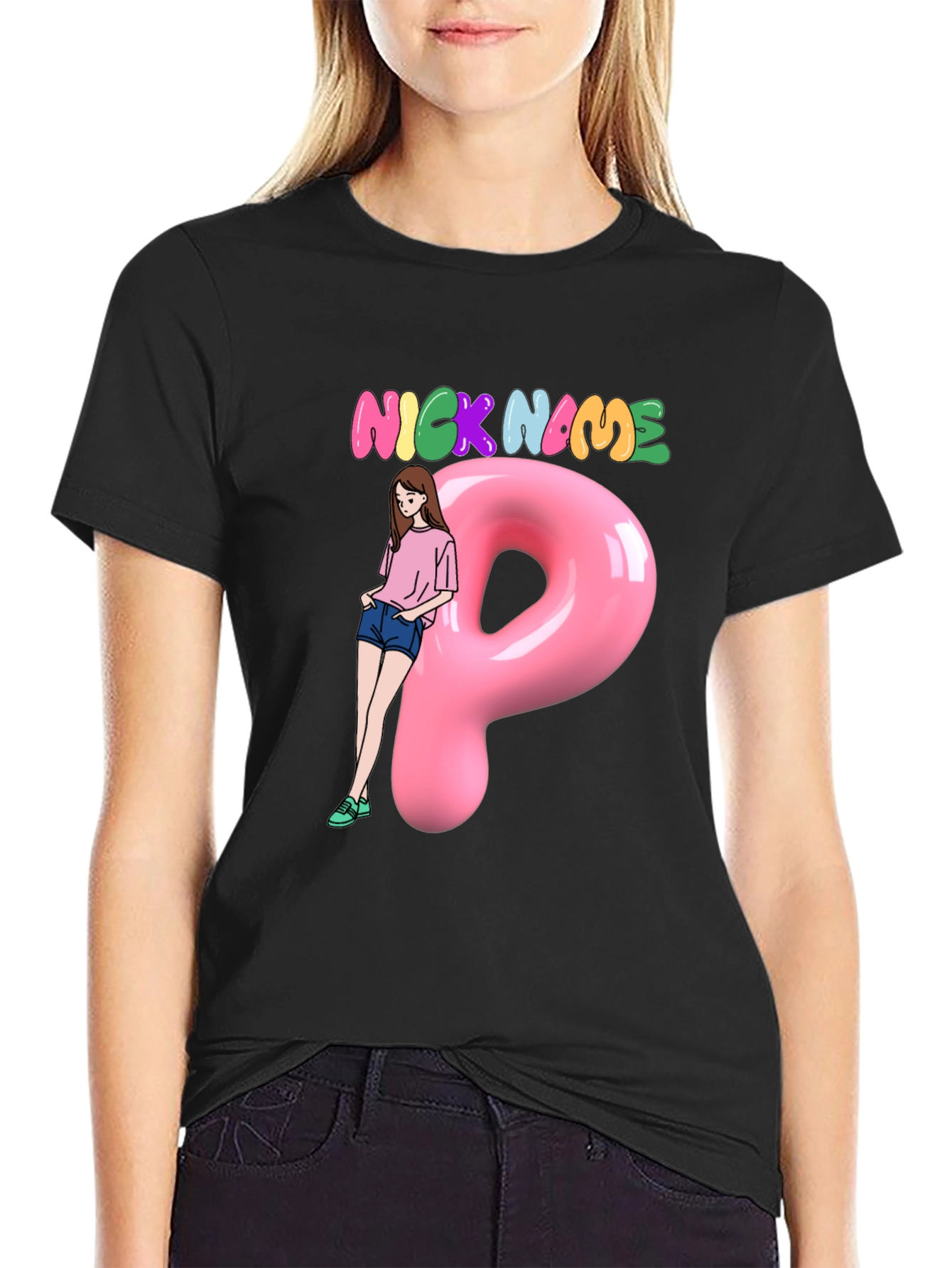 Nickname Fun Graphic Tee - Cool Letter P Design