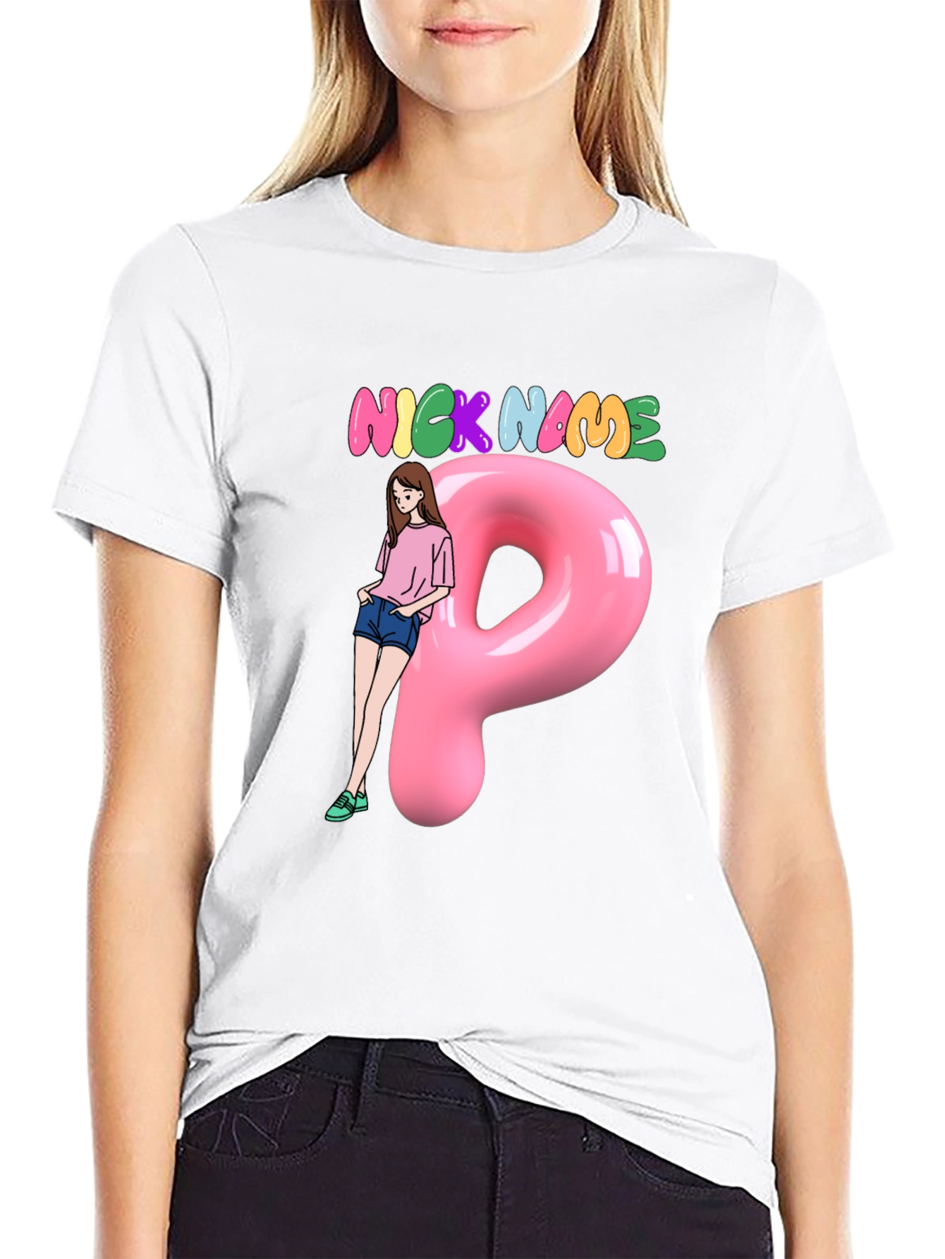 Nickname Fun Graphic Tee - Cool Letter P Design