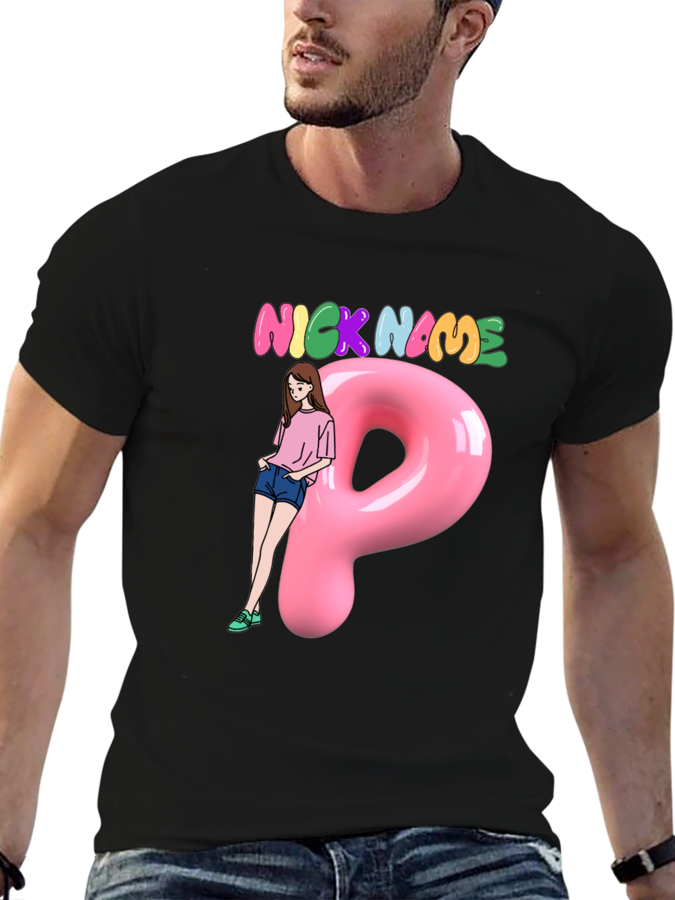 Nickname Fun Graphic Tee - Cool Letter P Design