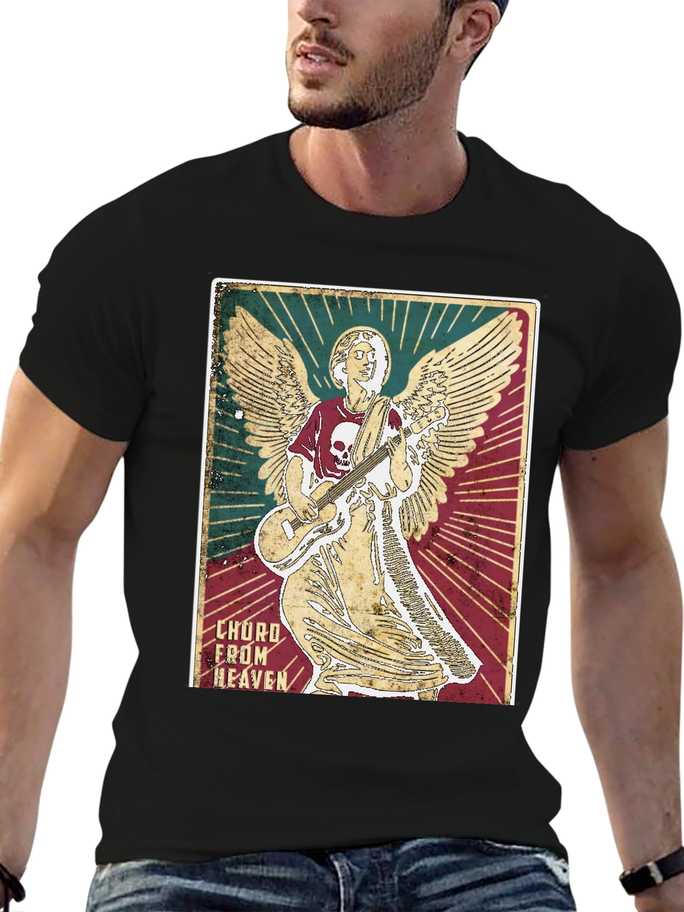 Chord From Heaven T-Shirt Angel Guitarist