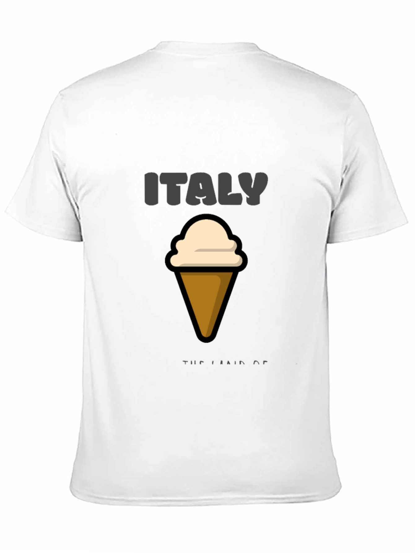 Italy Ice Cream Graphic Black T-Shirt