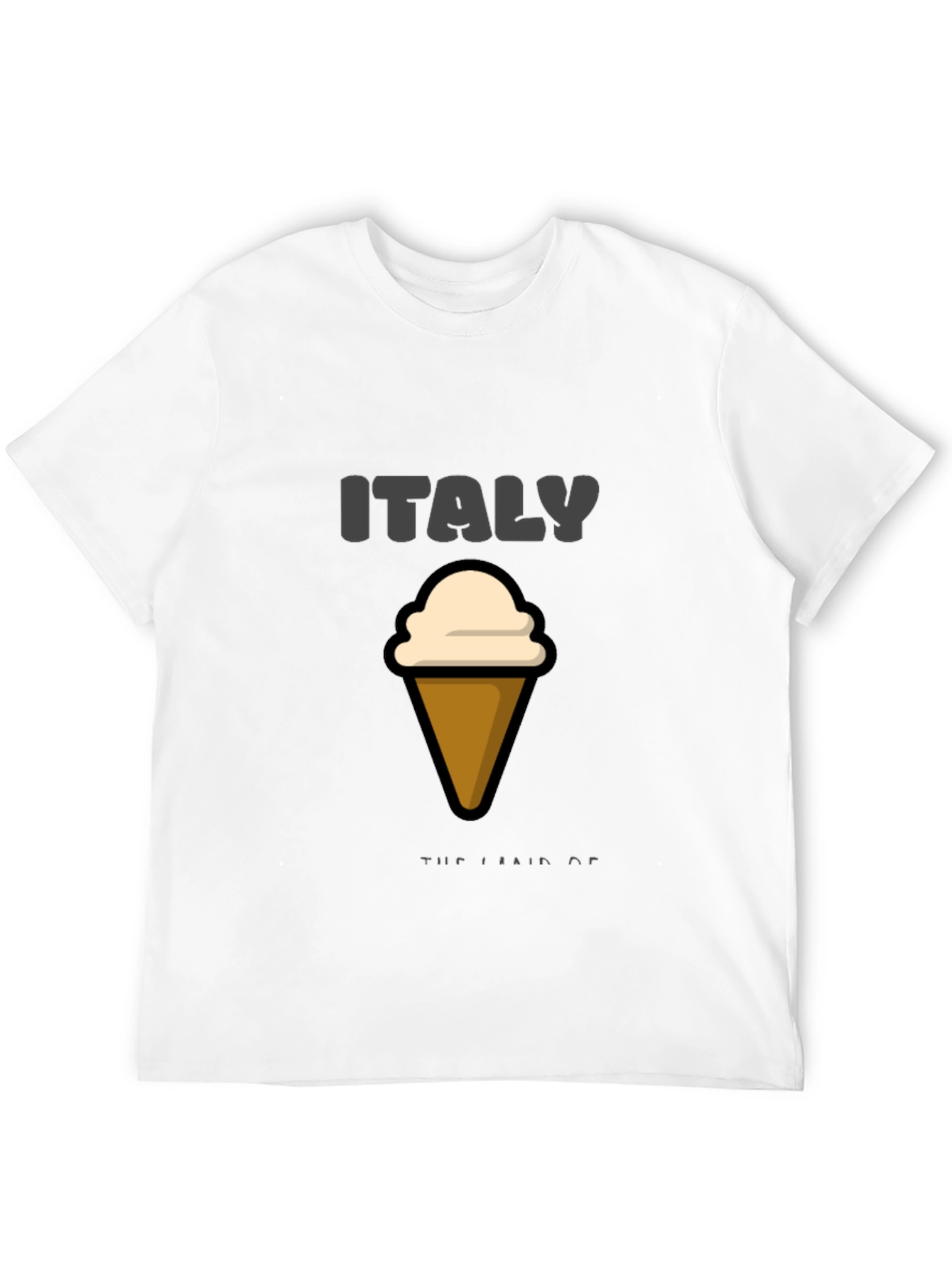 Italy Ice Cream Graphic Black T-Shirt