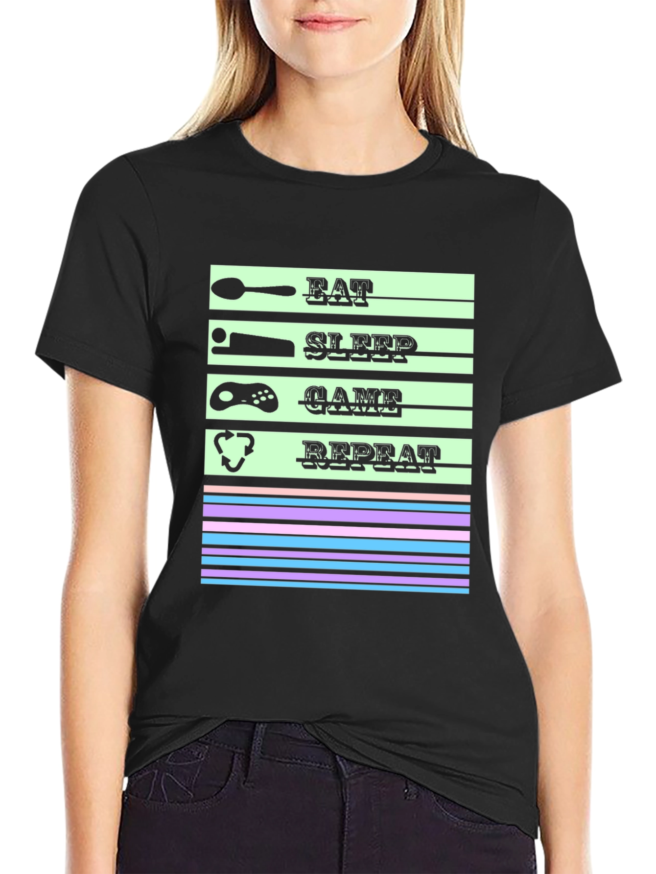 Eat Sleep Game Repeat T-Shirt