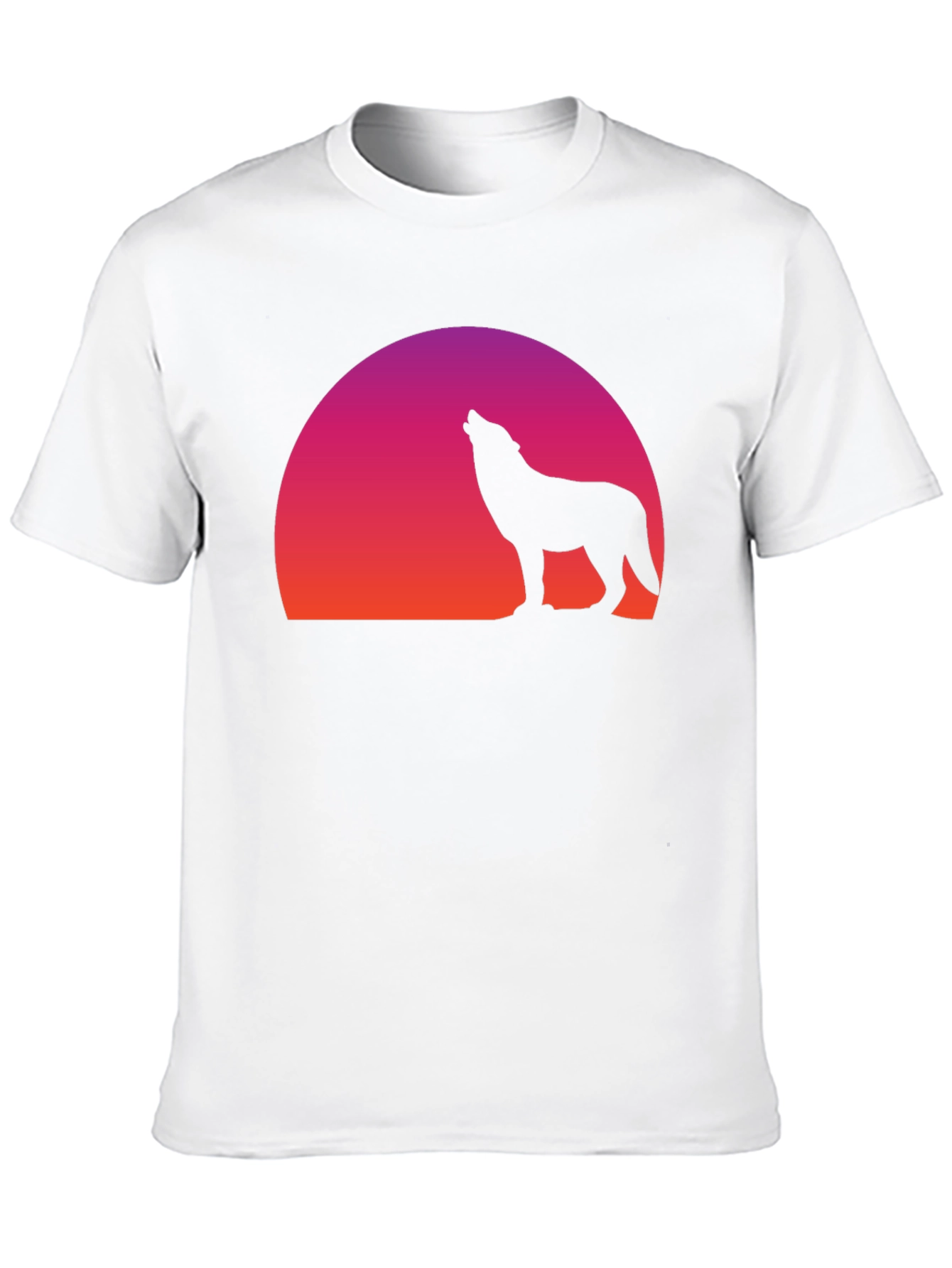 Wolf Silhouette Sunset Graphic T-Shirt