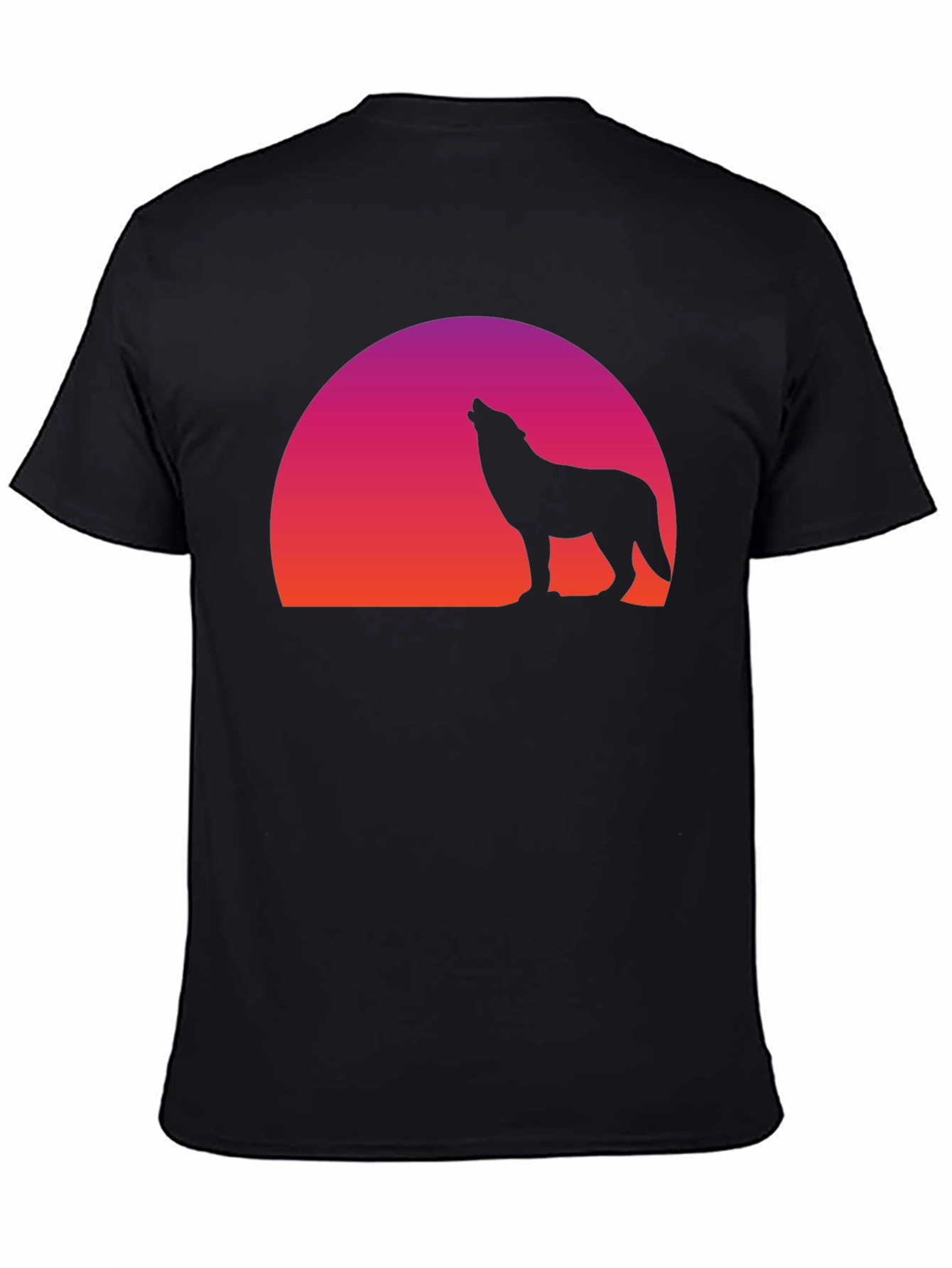 Wolf Silhouette Sunset Graphic T-Shirt