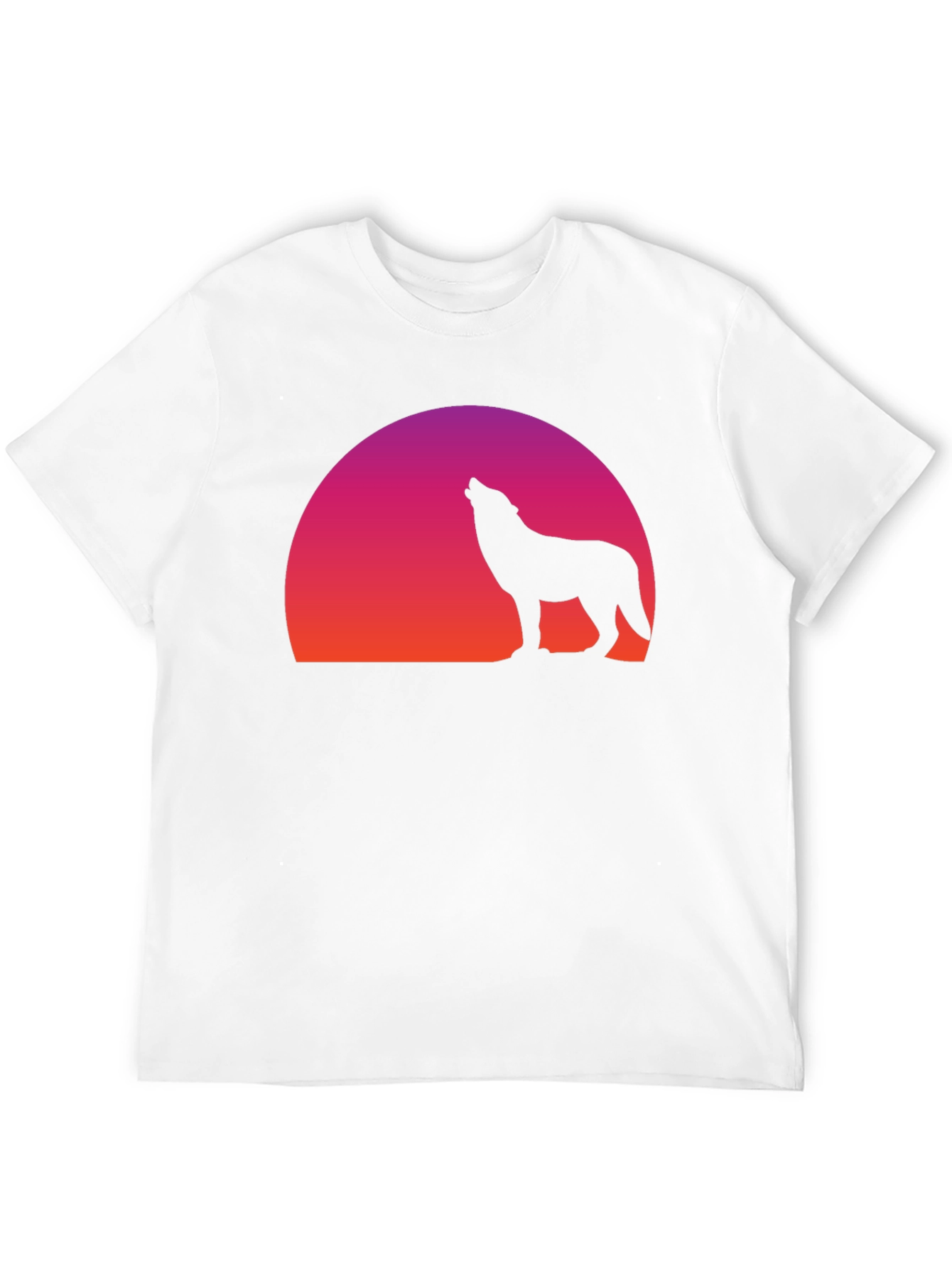 Wolf Silhouette Sunset Graphic T-Shirt