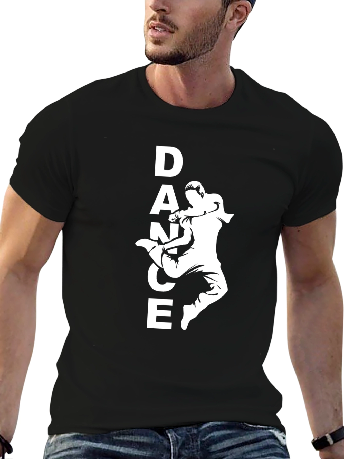 Dance Graphic Tee - Black Cotton T-Shirt