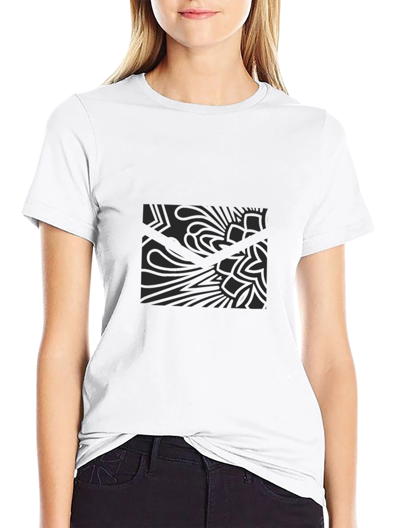Stylish Black Graphic Tee - Mens Modern Design