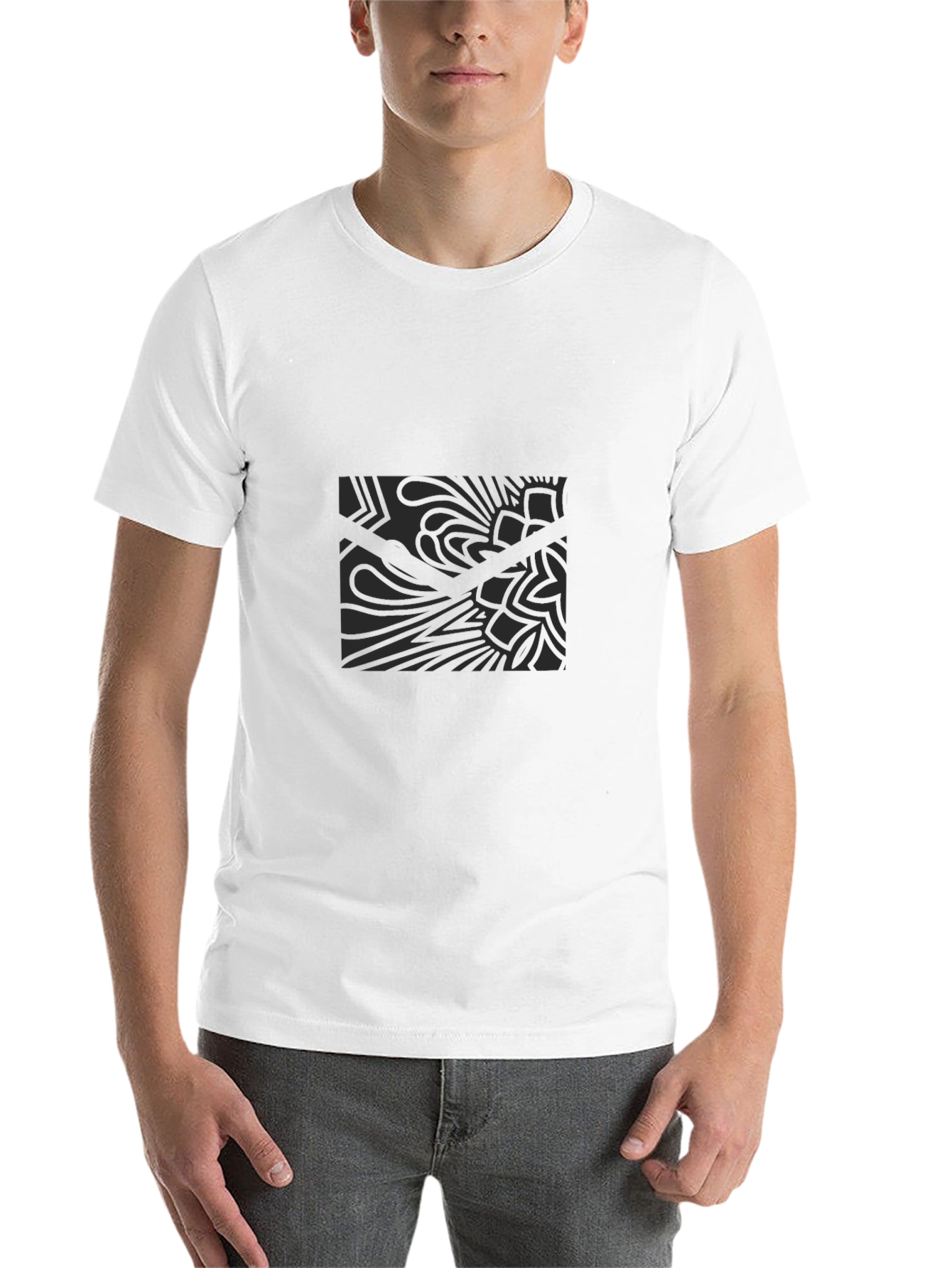 Stylish Black Graphic Tee - Mens Modern Design