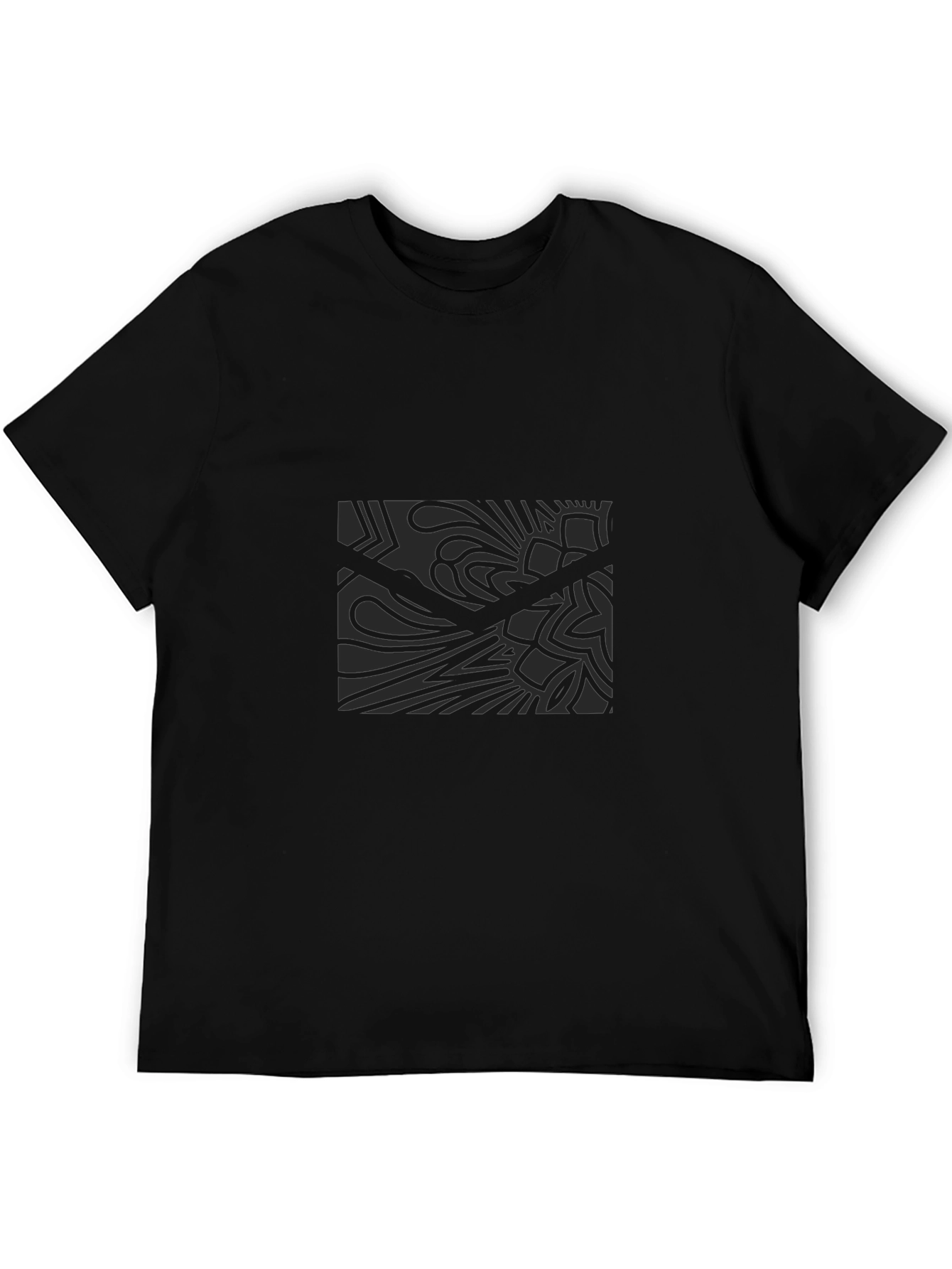 Stylish Black Graphic Tee - Mens Modern Design