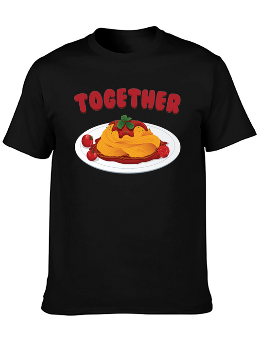 Together Spaghetti Graphic Tee - Black Cotton Shirt