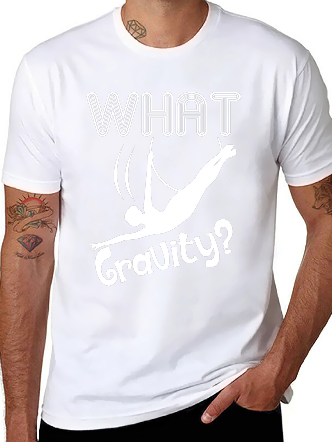 What Gravity? Aerial Acrobat T-Shirt - Black Cotton Tee