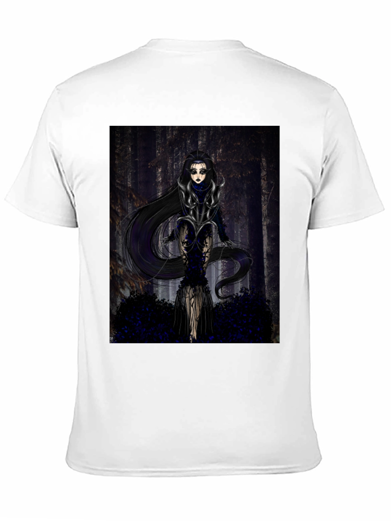 Gothic Forest Woman Graphic Print T-Shirt
