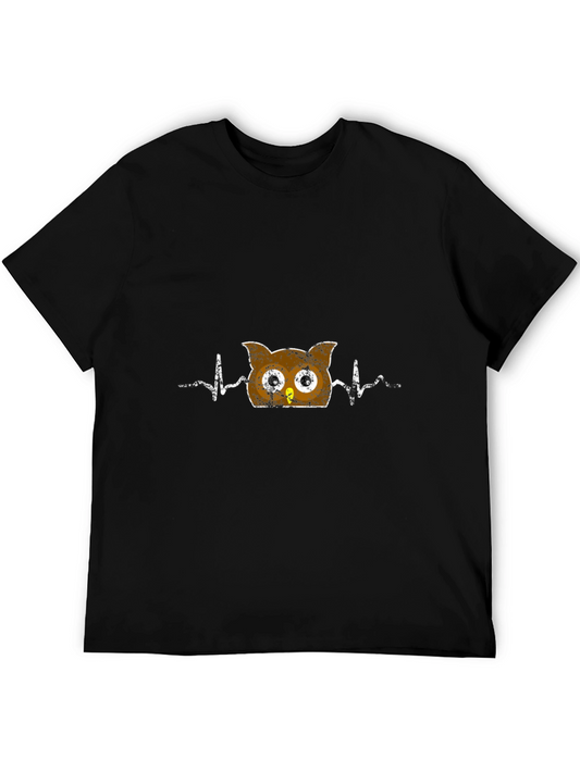 Owl Heartbeat T-Shirt - Fun Animal Graphic Tee