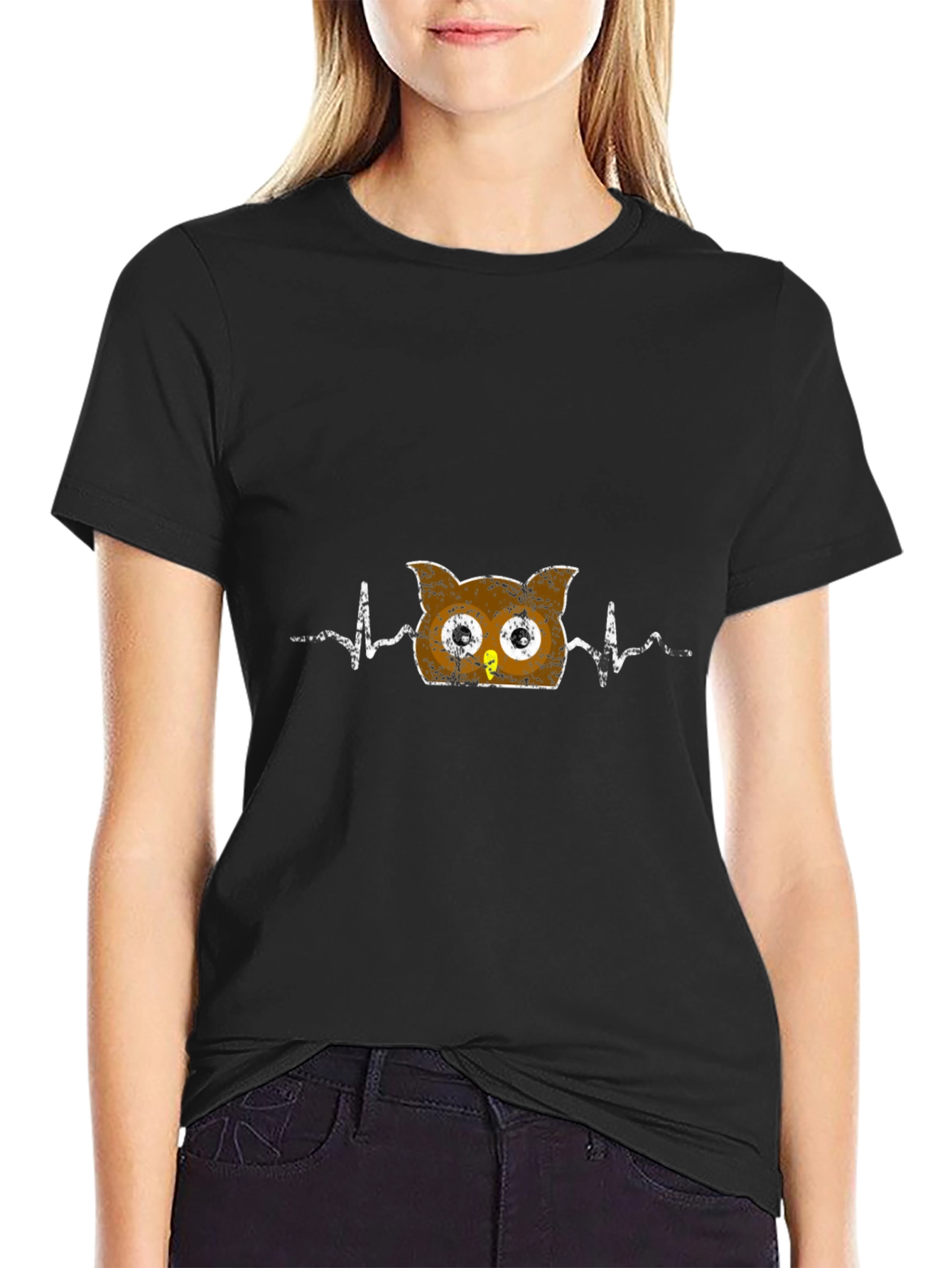 Owl Heartbeat T-Shirt - Fun Animal Graphic Tee