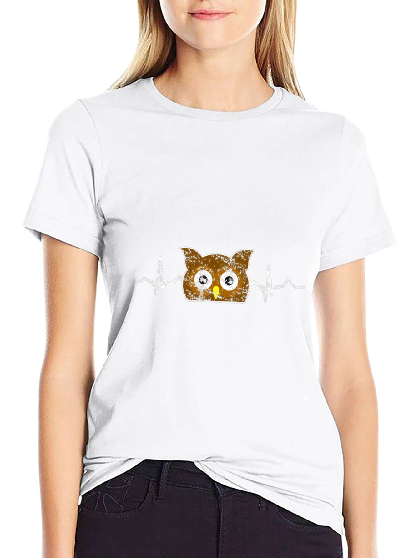 Owl Heartbeat T-Shirt - Fun Animal Graphic Tee