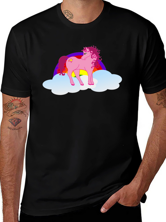 Pink Pony Rainbow Cloud Graphic T-Shirt