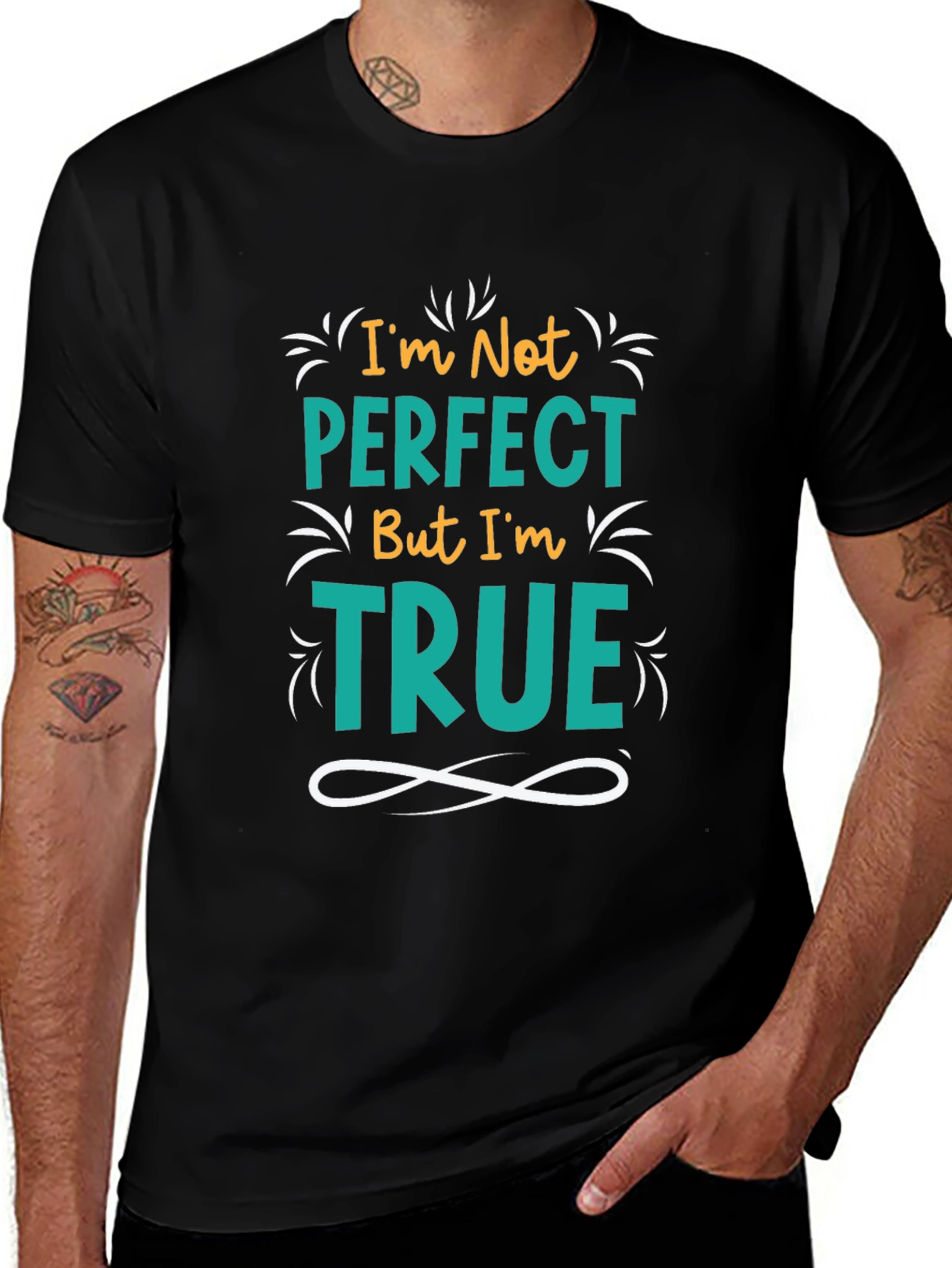 Im Not Perfect But Im True Black Graphic Tee