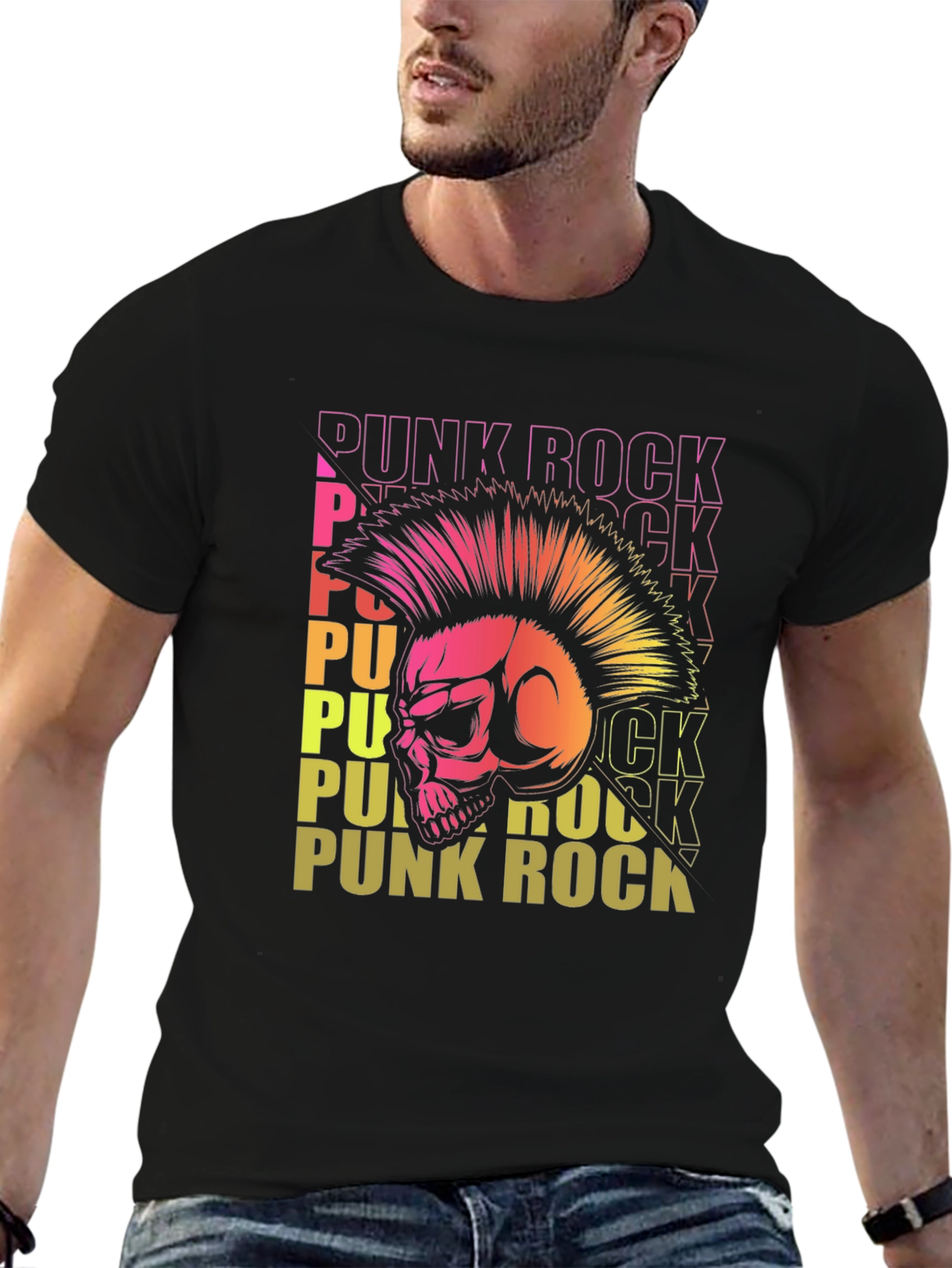 Punk Rock Skull T-Shirt - Edgy Graphic Tee