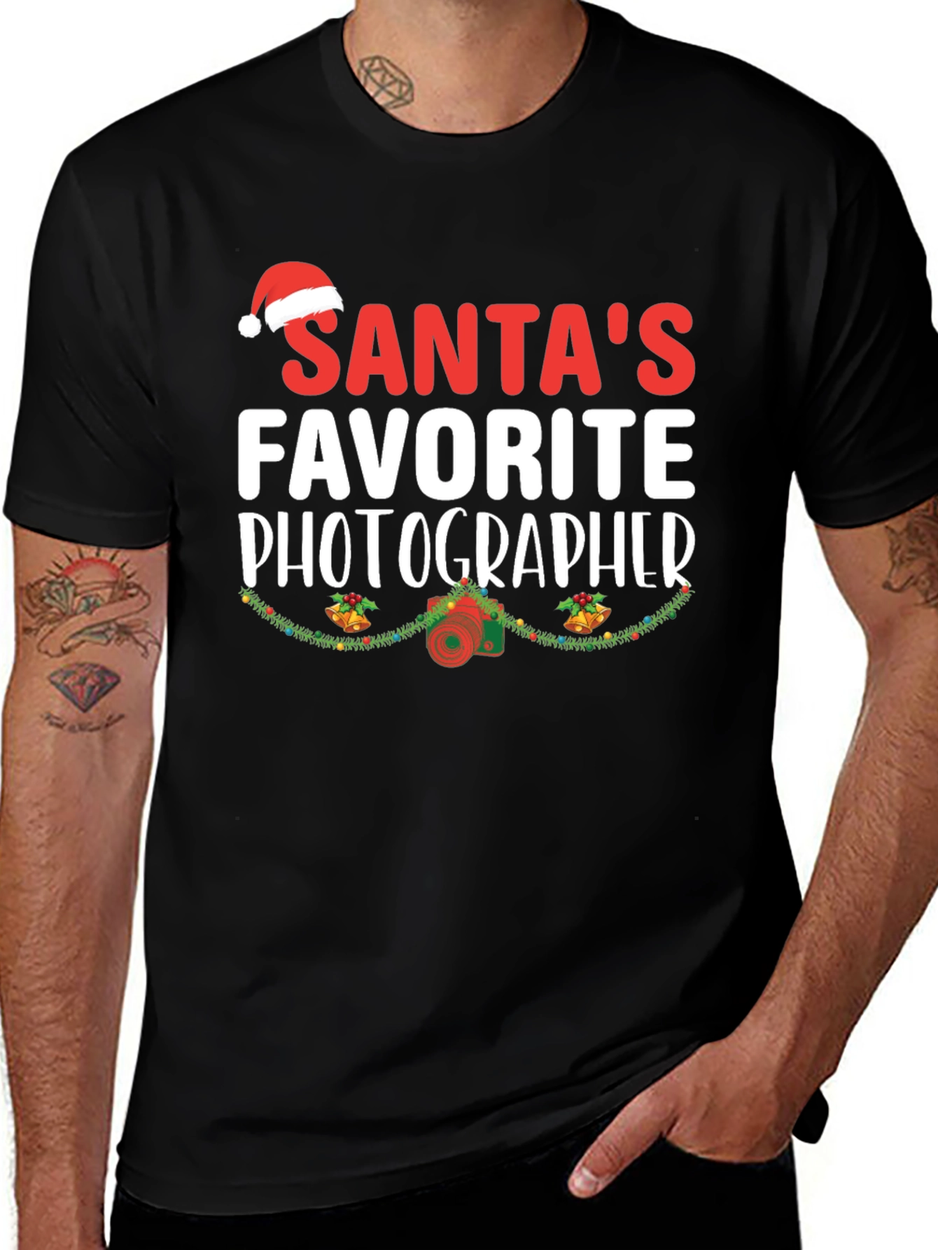 Santas Favorite Photographer Christmas T-Shirt