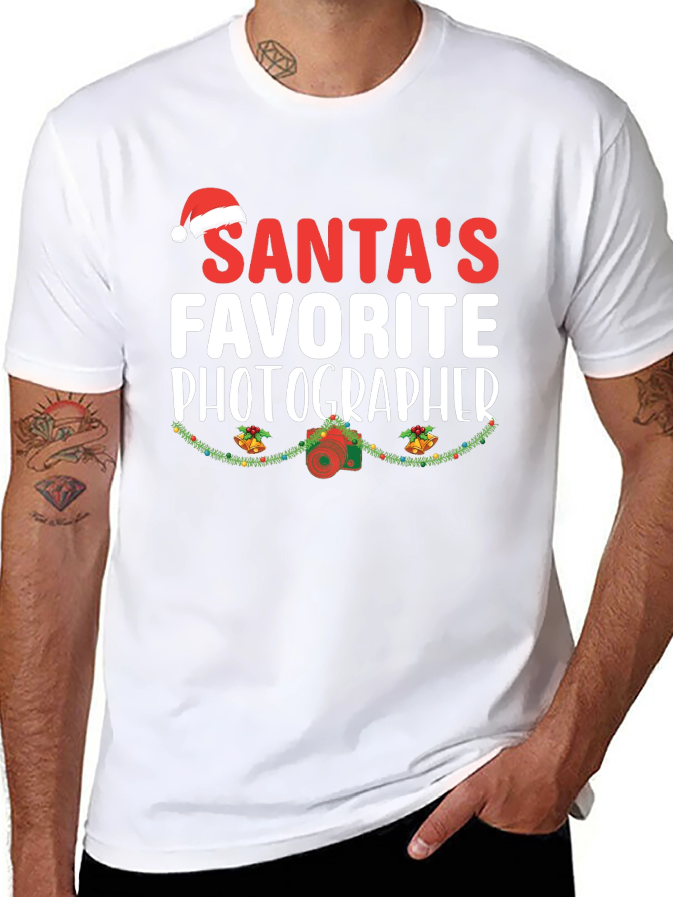 Santas Favorite Photographer Christmas T-Shirt